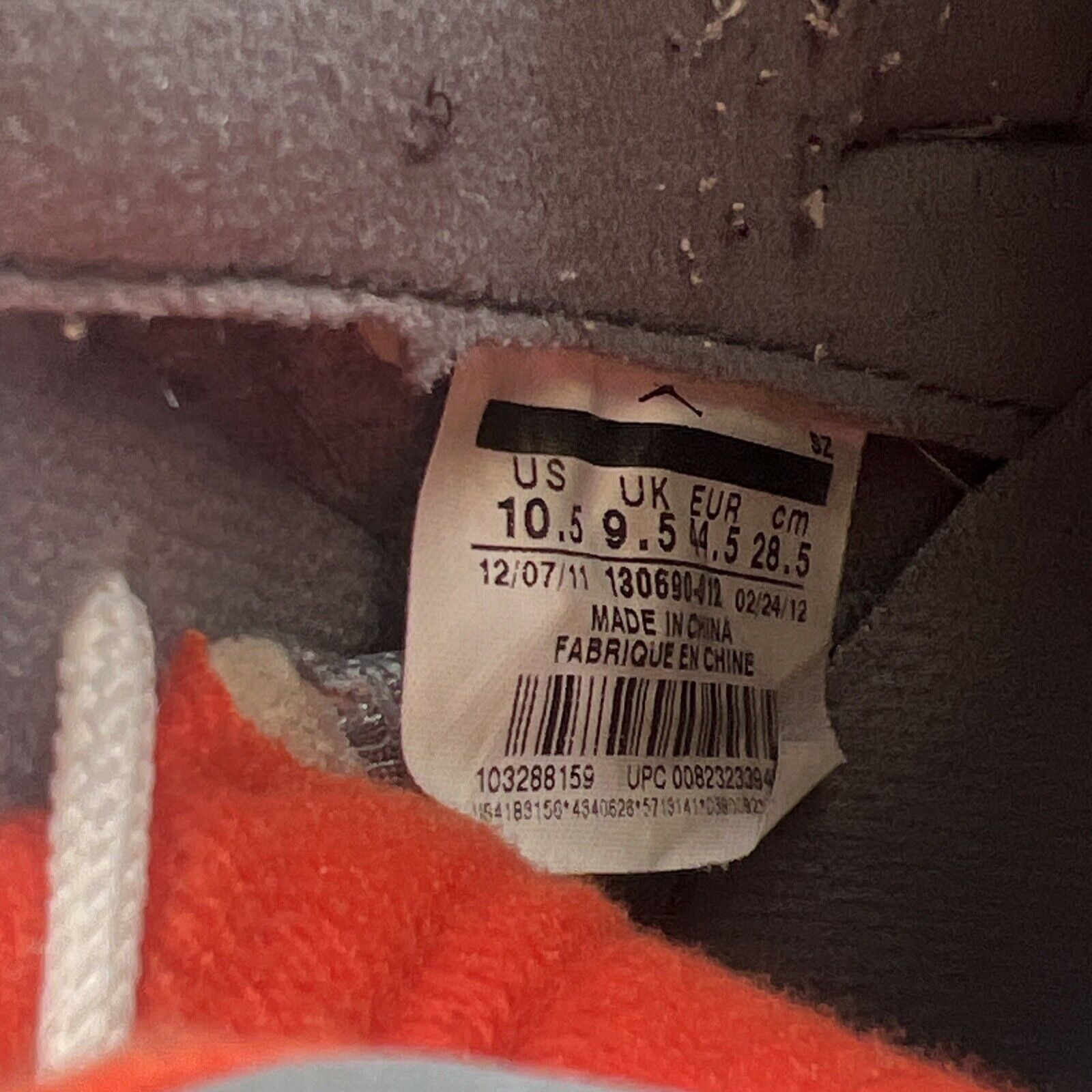 Size 10.5 - Air Jordan 12 Retro Cool Grey White Orange Suede (130690-012)