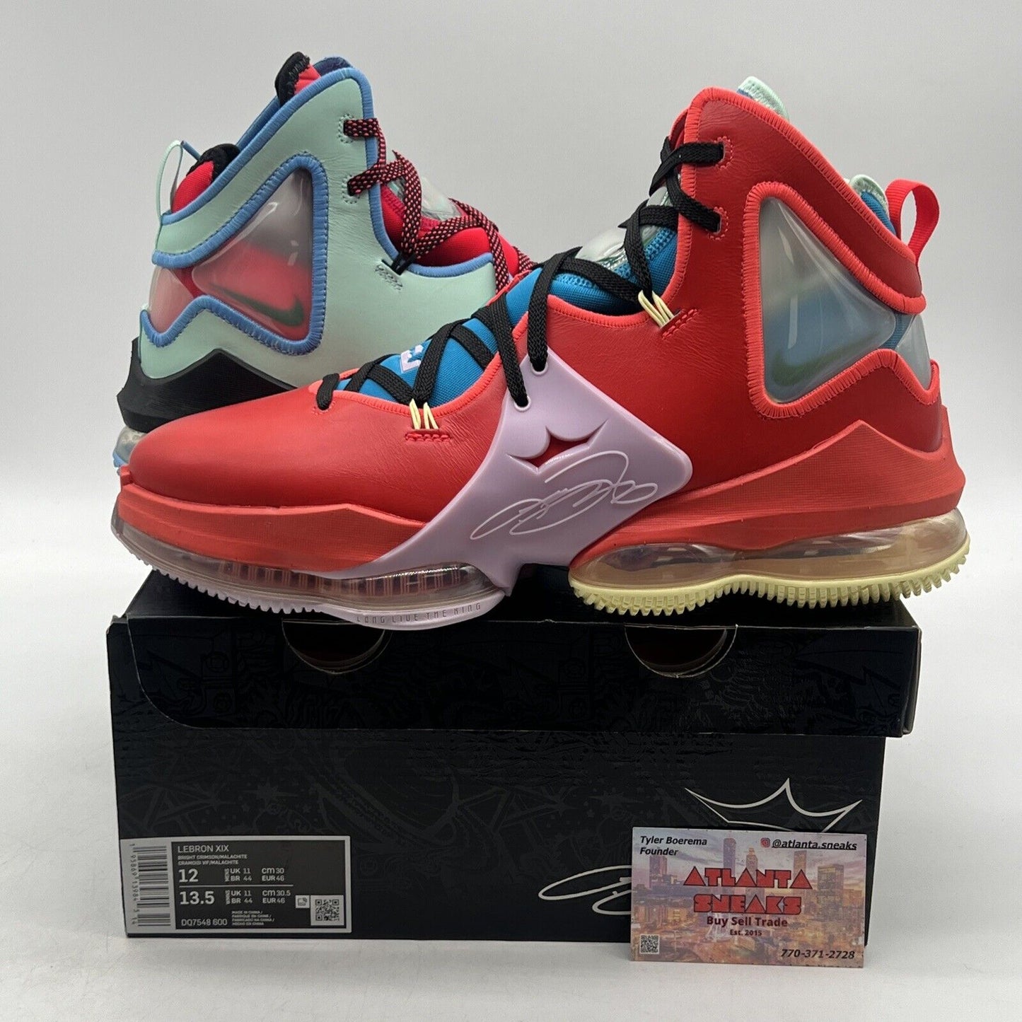 Size 12 - Nike LeBron 19 LeBronival Red Yellow Blue Green Leather (DQ7548-600)