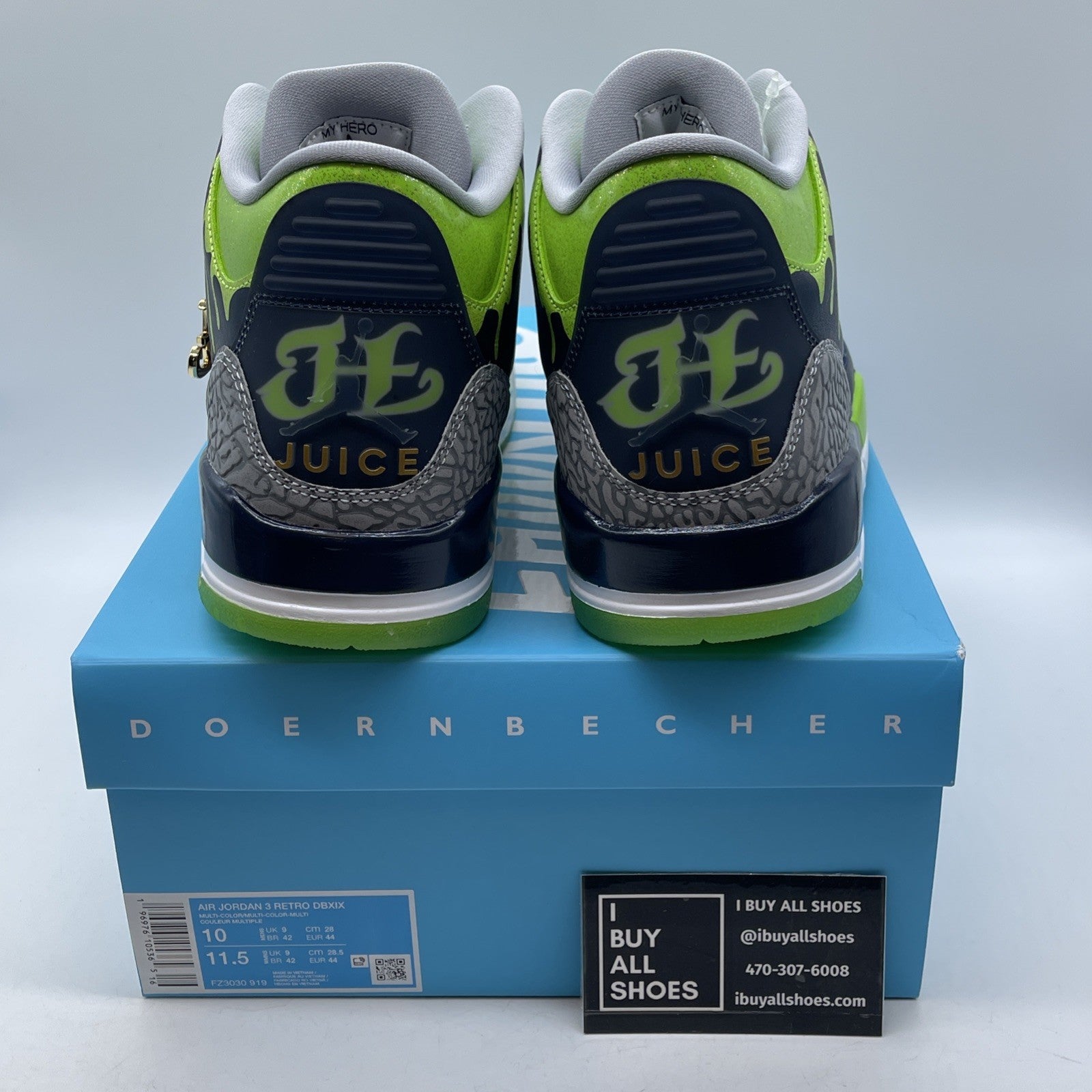Size 10 - Jordan 3 Retro Mid Doernbecher XIX Green Black Grey (FZ3030-919)