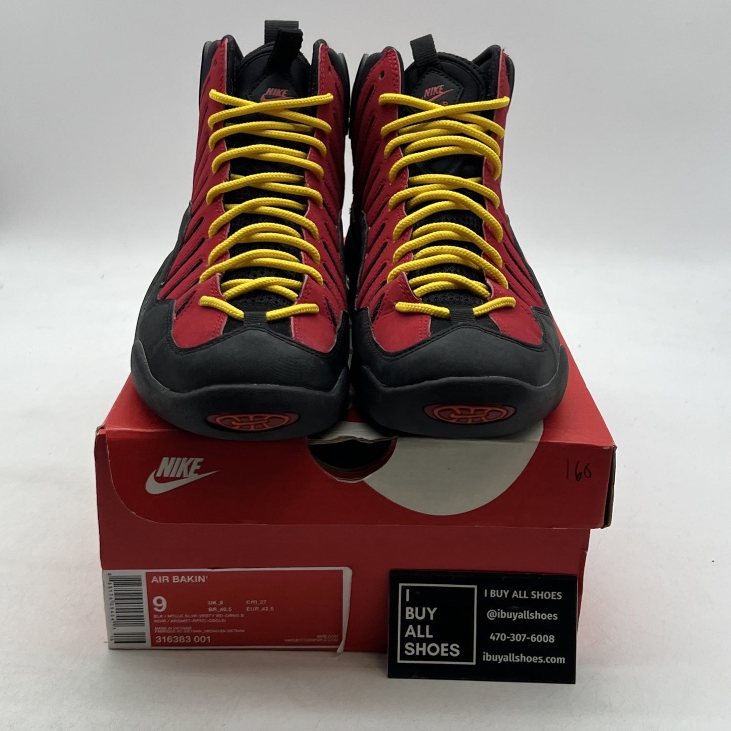 Size 9 - Nike Air Bakin 2013 Black Red (316383-001)