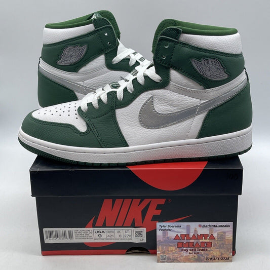 Size 9 - Jordan 1 Retro OG High Gorge Green White Silver Leather (DZ5485-303)
