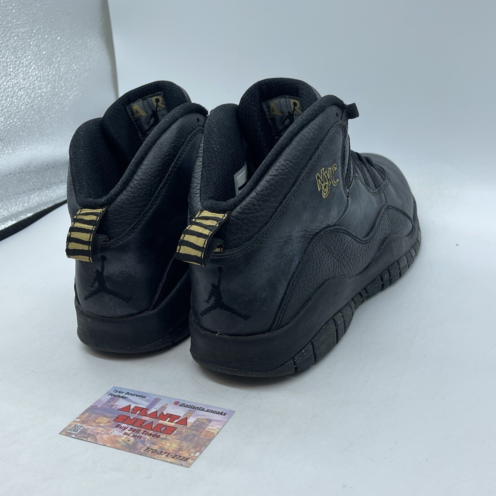 Size 11.5 - Air Jordan 10 Retro NYC Black Leather Hold Suede (310805-012)
