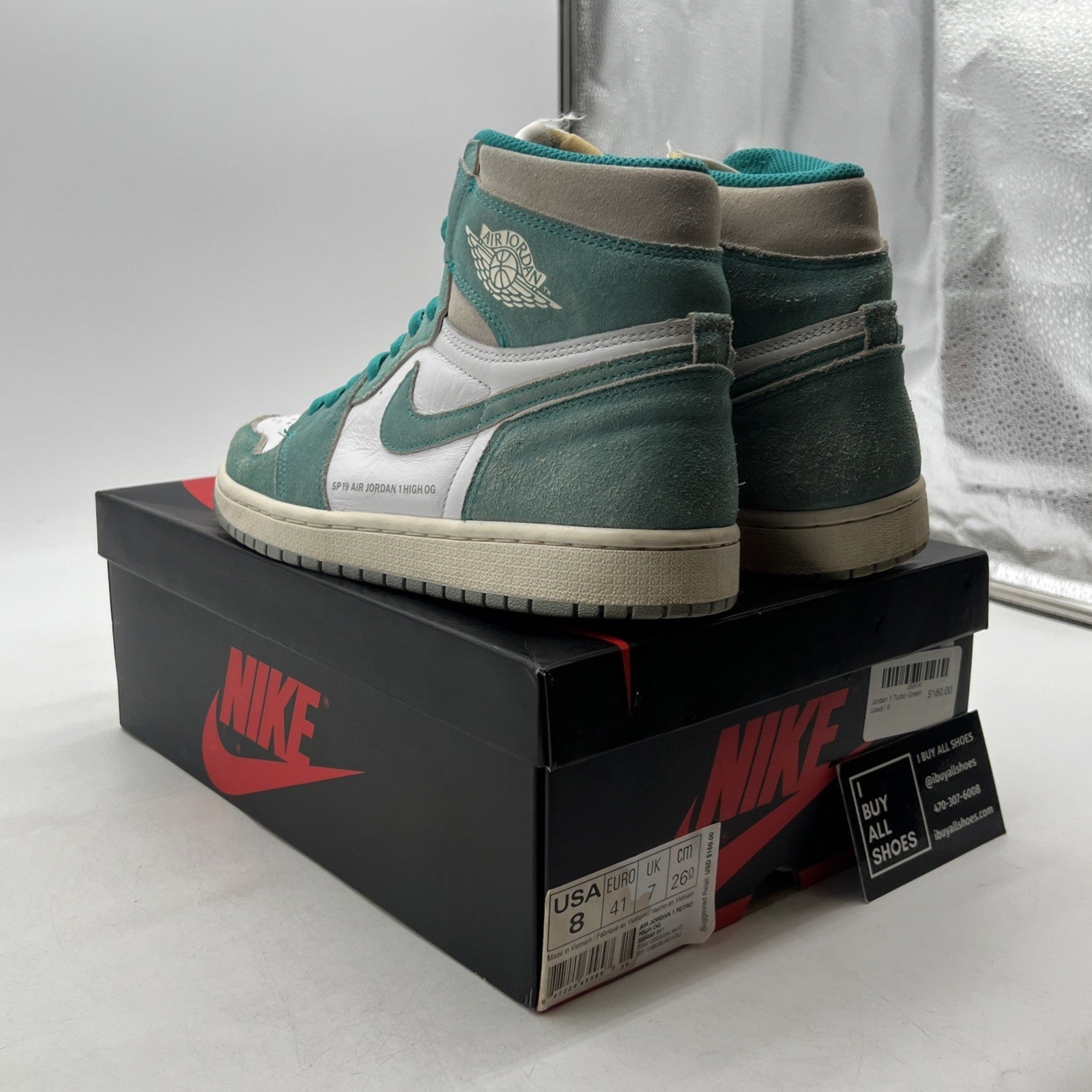Size 8 - Air Jordan 1 Retro OG High Turbo Green (555088-311)