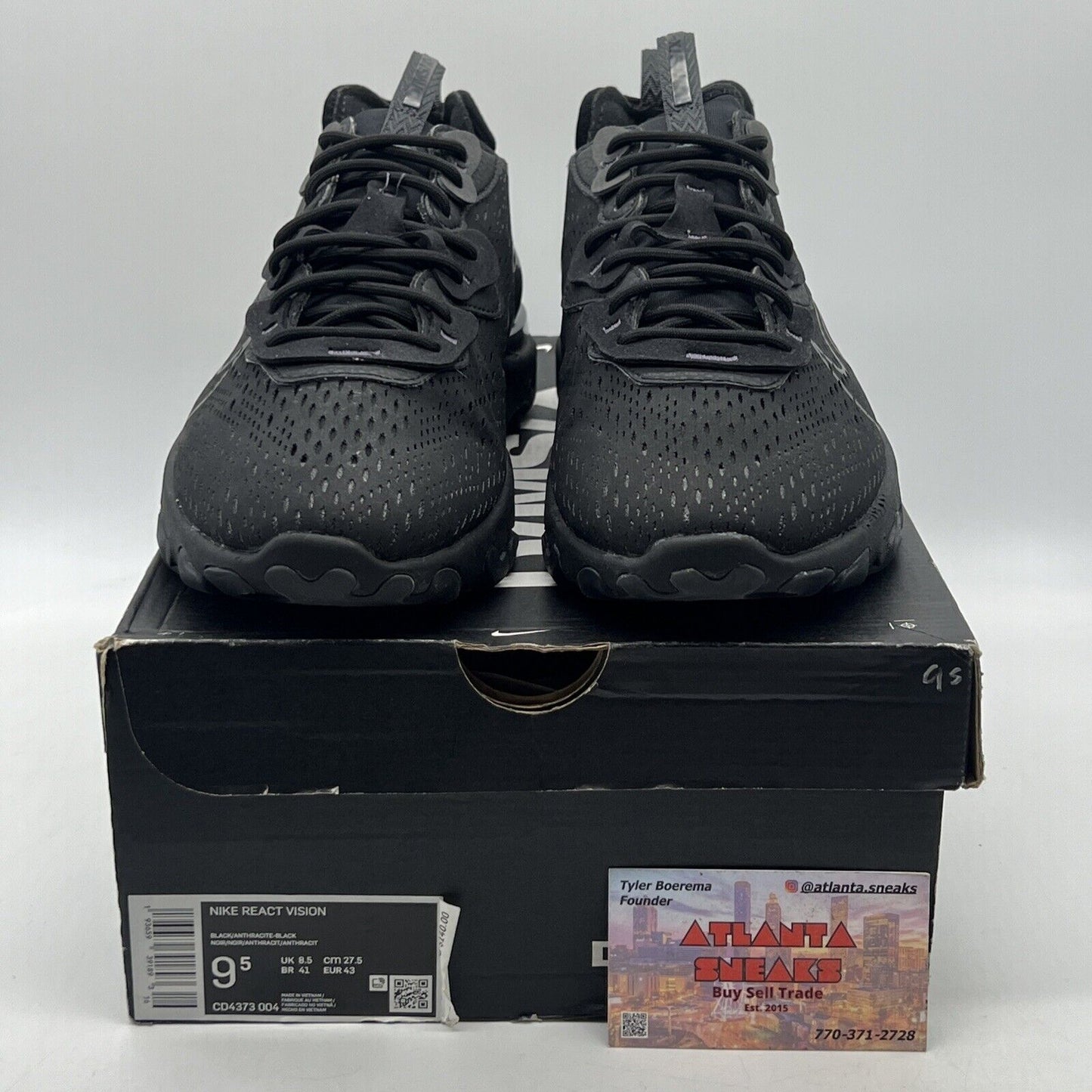 Size 9.5 - Nike React Vision Triple Black (CD4373-004)