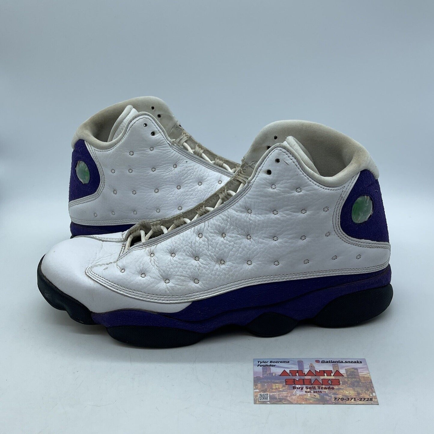 Size 13 - Air Jordan 13 Retro Lakers Purple White Suede Leather (414571-105)