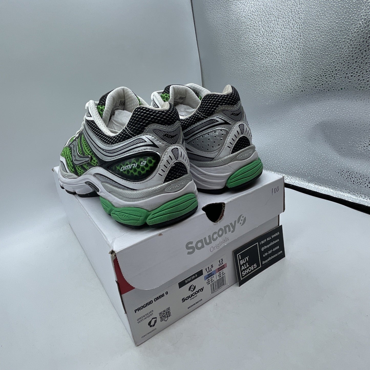 Size 11.5 - Saucony Progrid Omni 9 OG Green Silver (S70739-5)