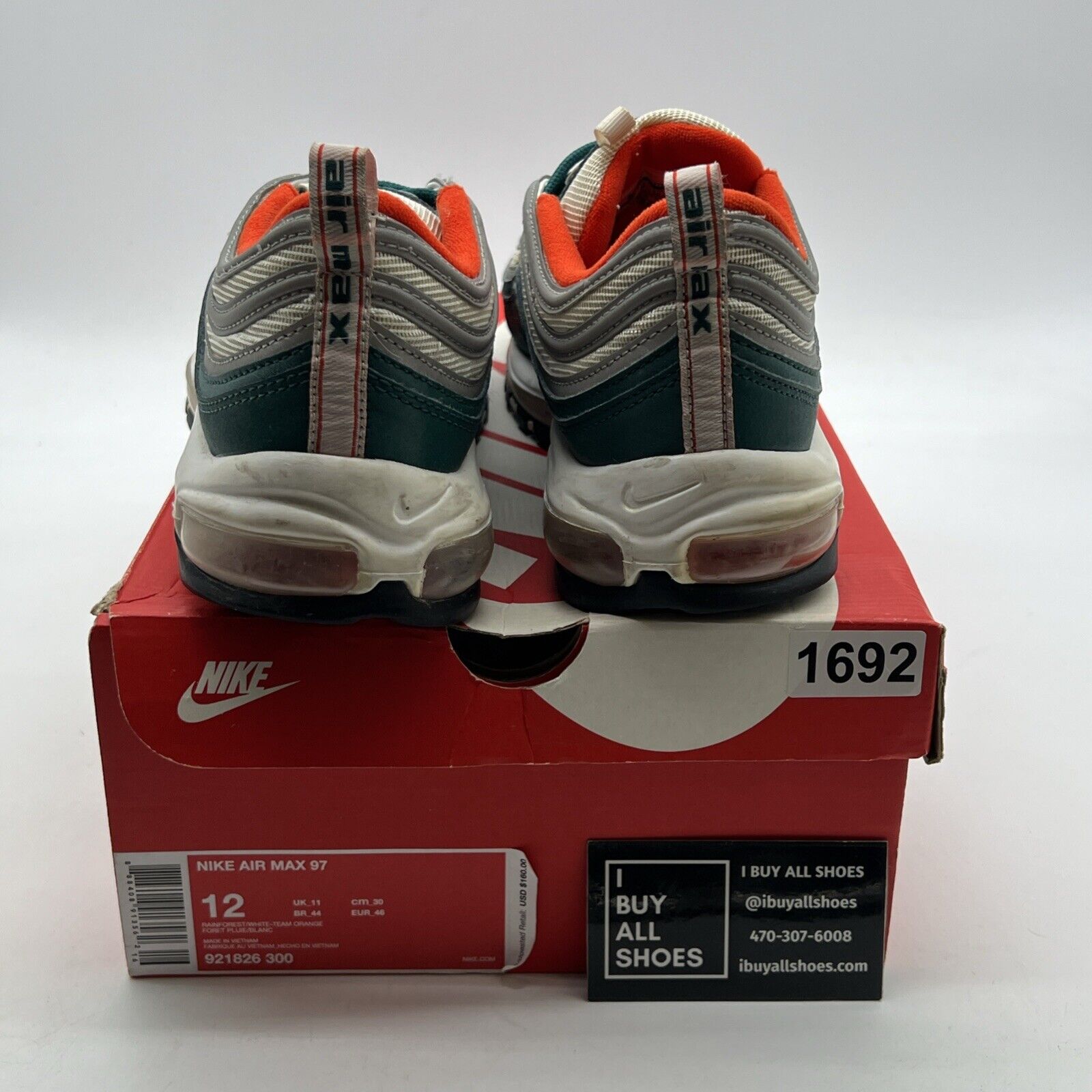 Size 12 - Nike Air Max 97 Miami Dolphins (921826-300)