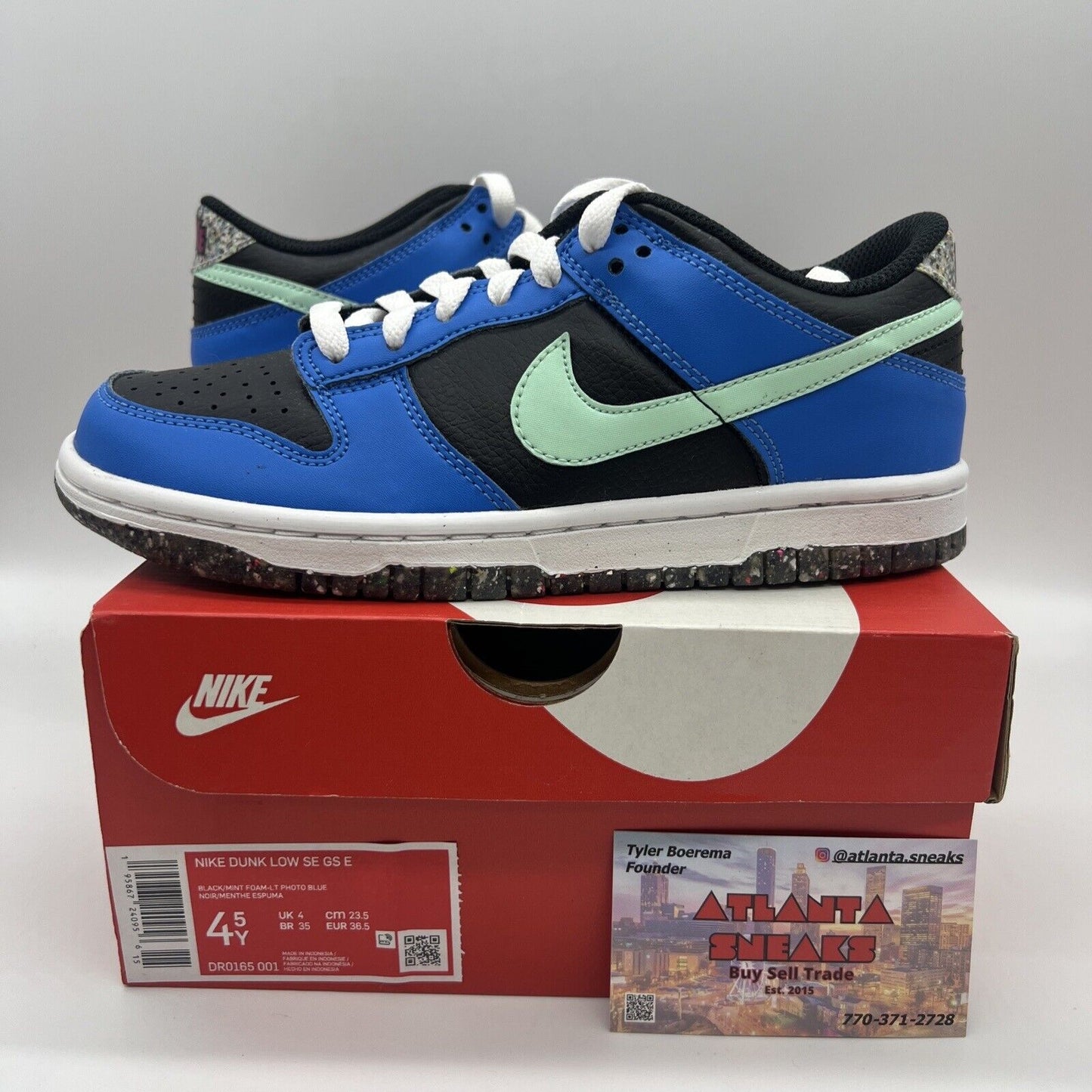 Nike Dunk Low “Crater” Grade School Size 4.5Y Og All Brand New Blue Mint Black