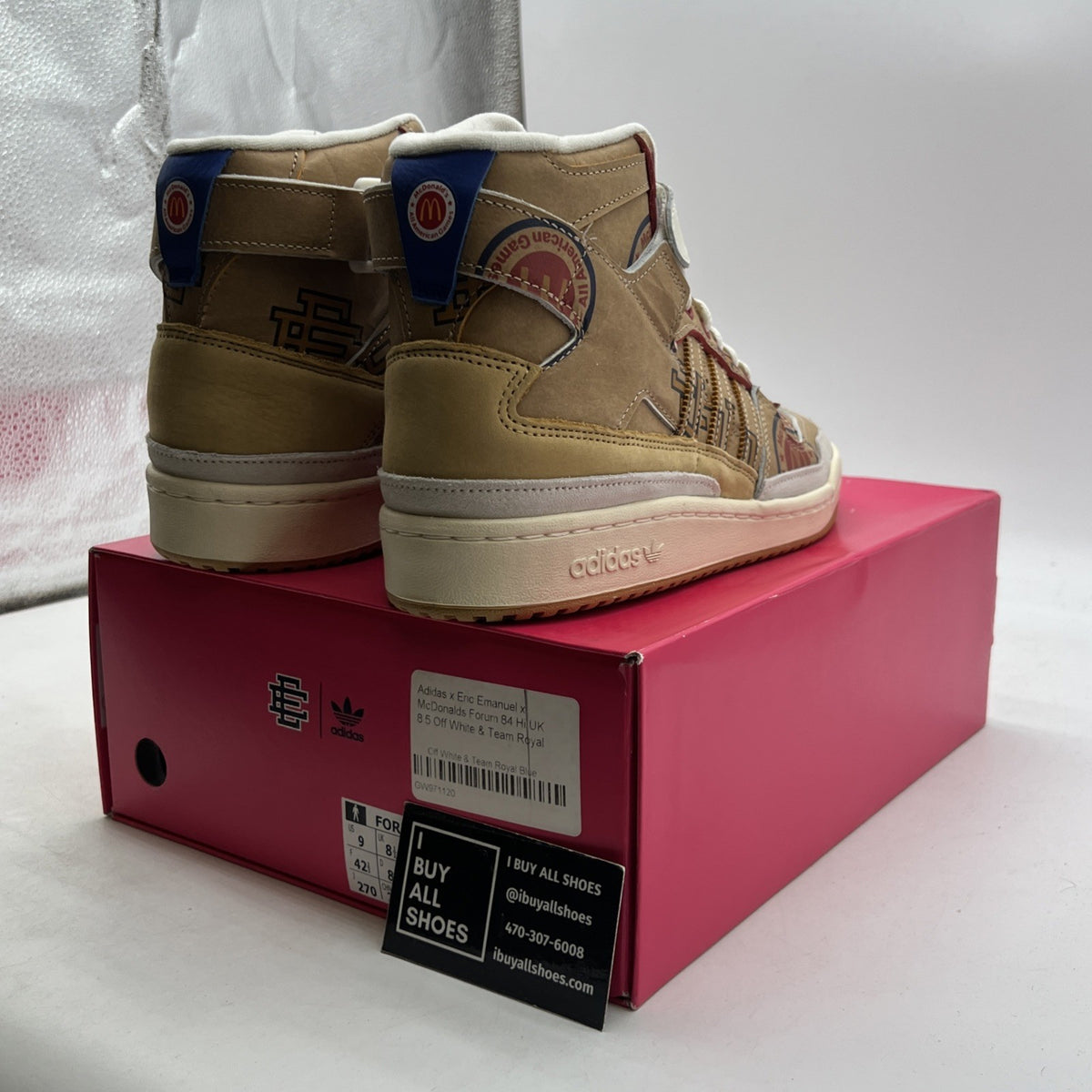 Size 9 - Adidas Eric Emanuel x Forum 84 High McDonald's All-American - Paper Bag