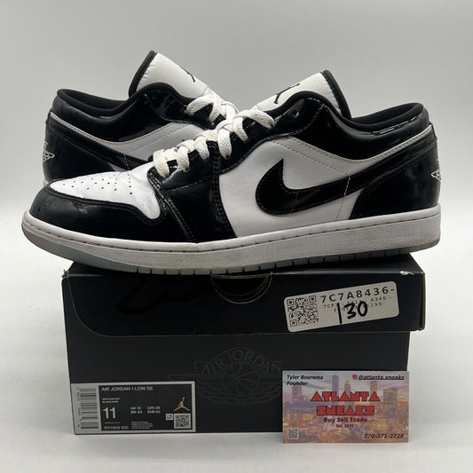 Size 11 - Jordan 1 Low SE Concord Black White Leather Icey (DV1309-100)