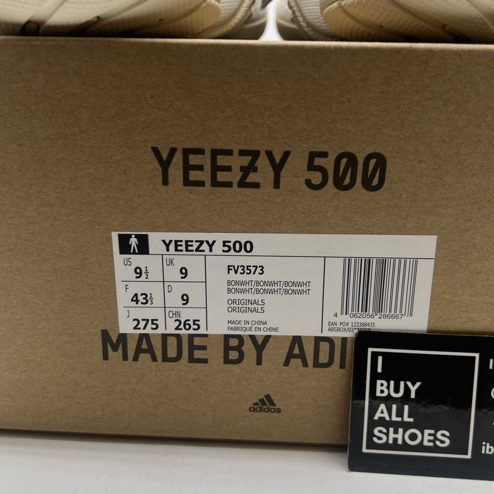 Size 9.5 - adidas Yeezy 500 Bone White (FV3573)