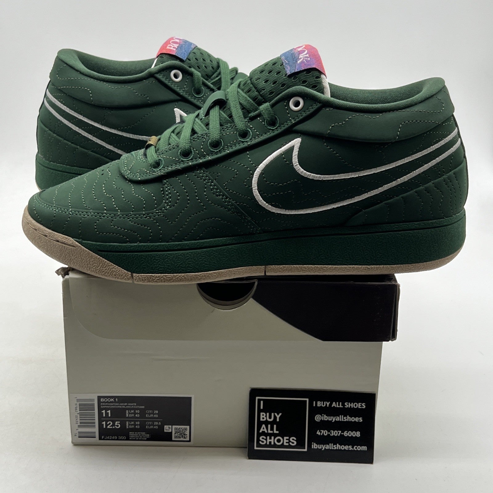 Size 11 - Nike Book 1 (FJ4249 300) Sneaker Trainer Green