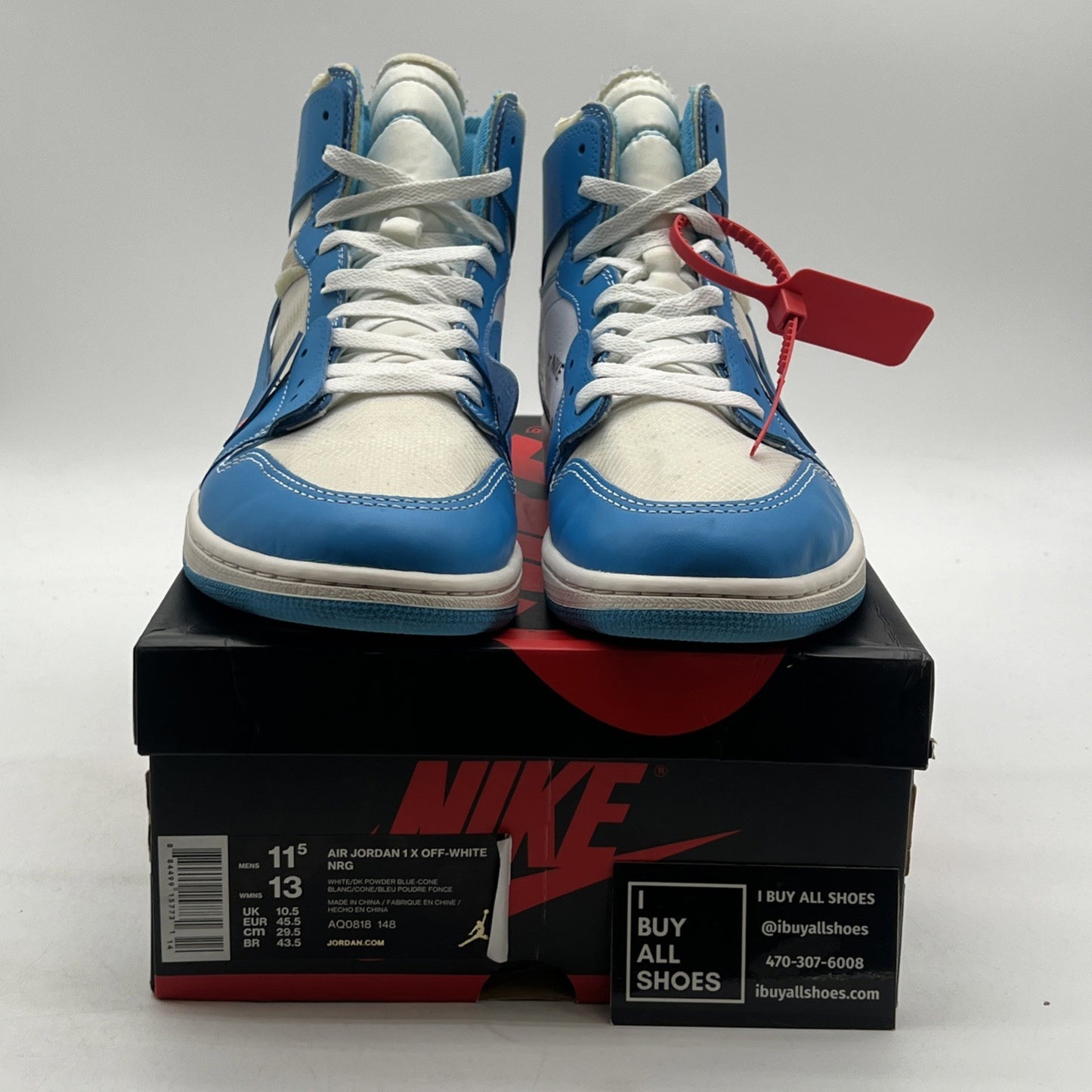 Size 11.5 - Air Jordan 1 Retro OG x Off-White High UNC (AQ0818-148)