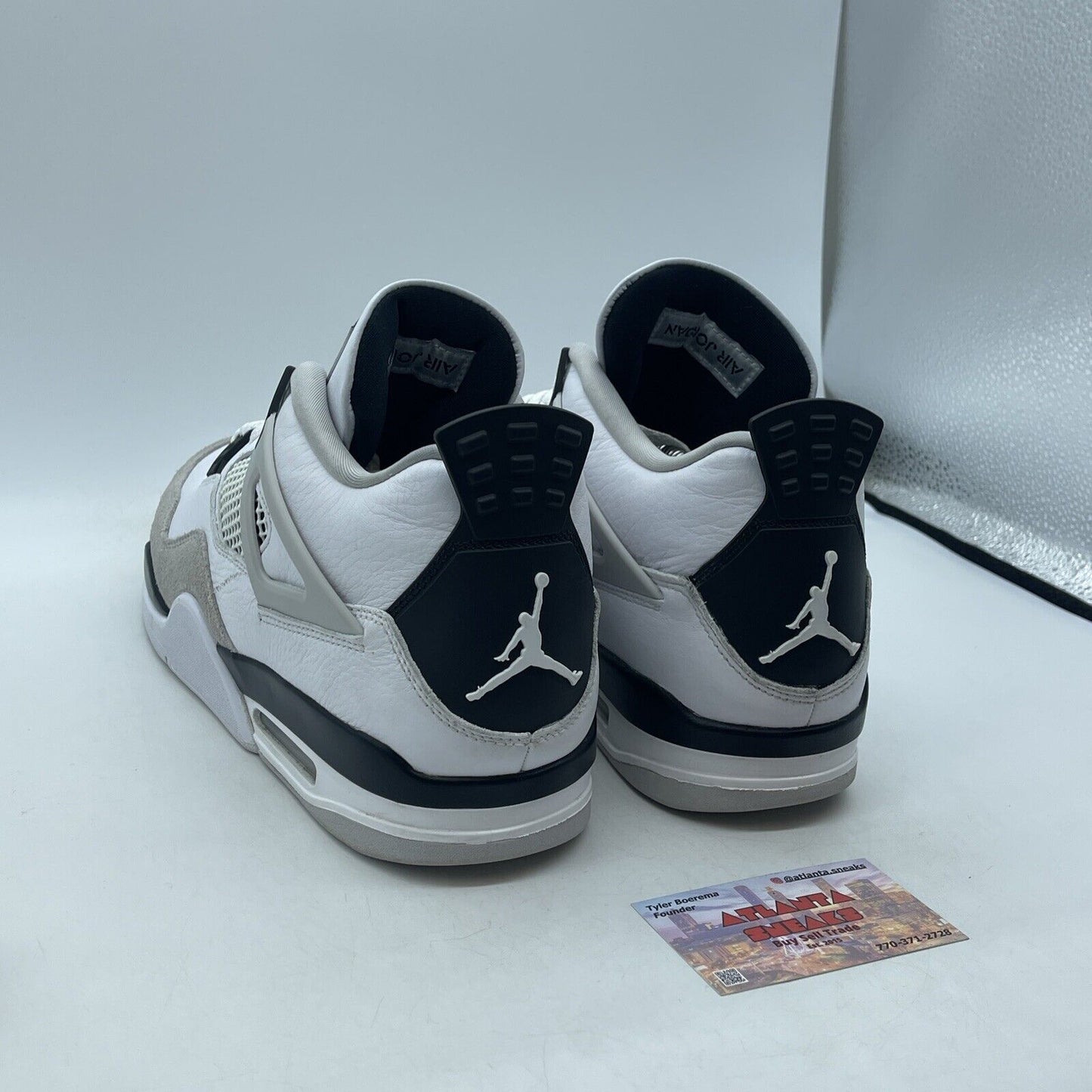 Size 12 - Jordan 4 Retro Mid Military Black White Leather Grey Suede (DH6926-111
