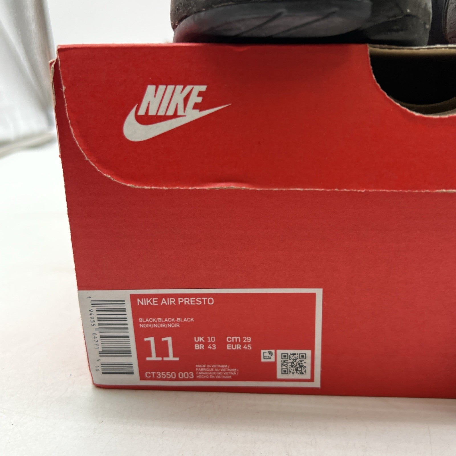 Size 11 - Nike Air Presto 2021 Triple Black (CT3550-003)