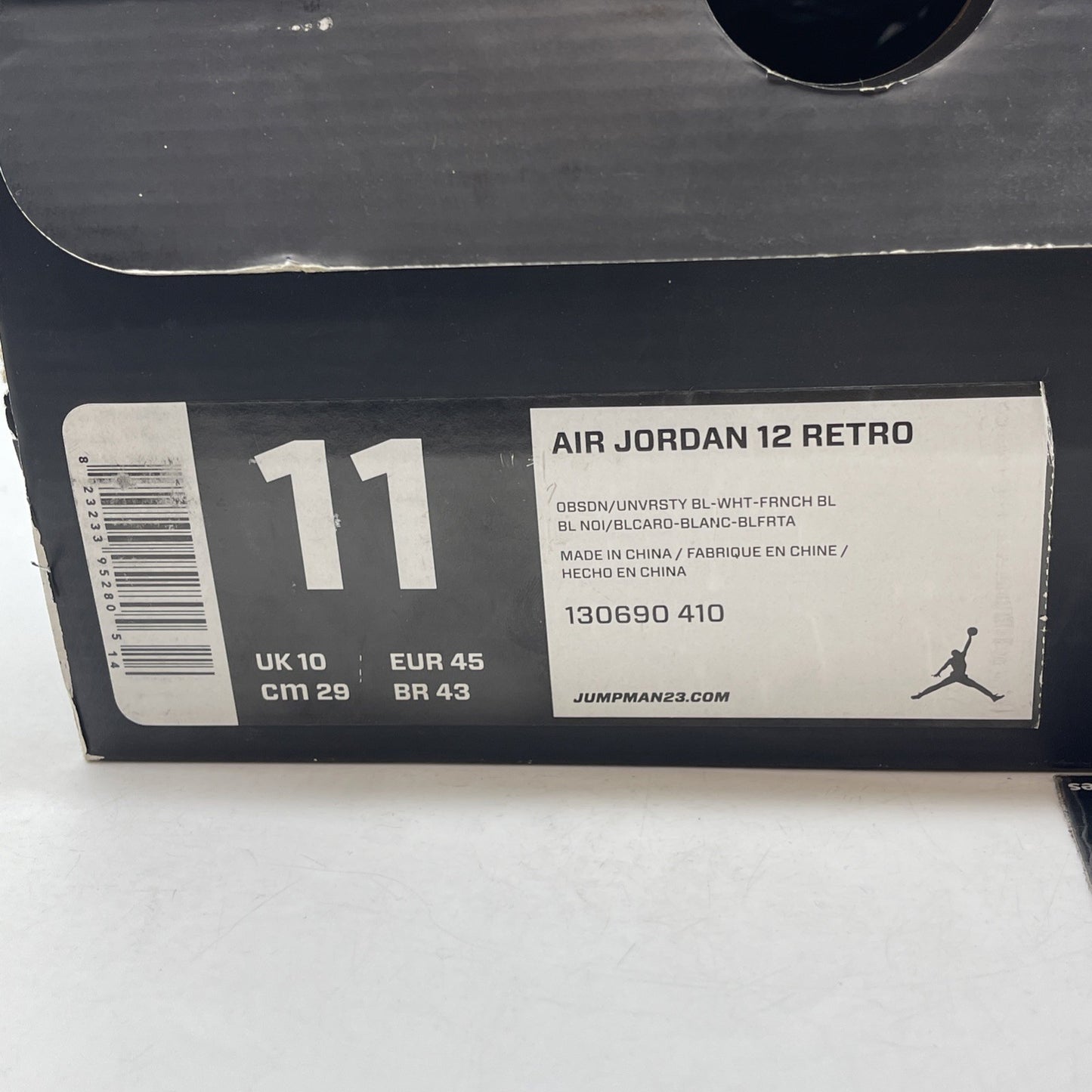 Size 11 - Air Jordan 12 Retro 2012 Obsidian Blue White Leather (130690-410)