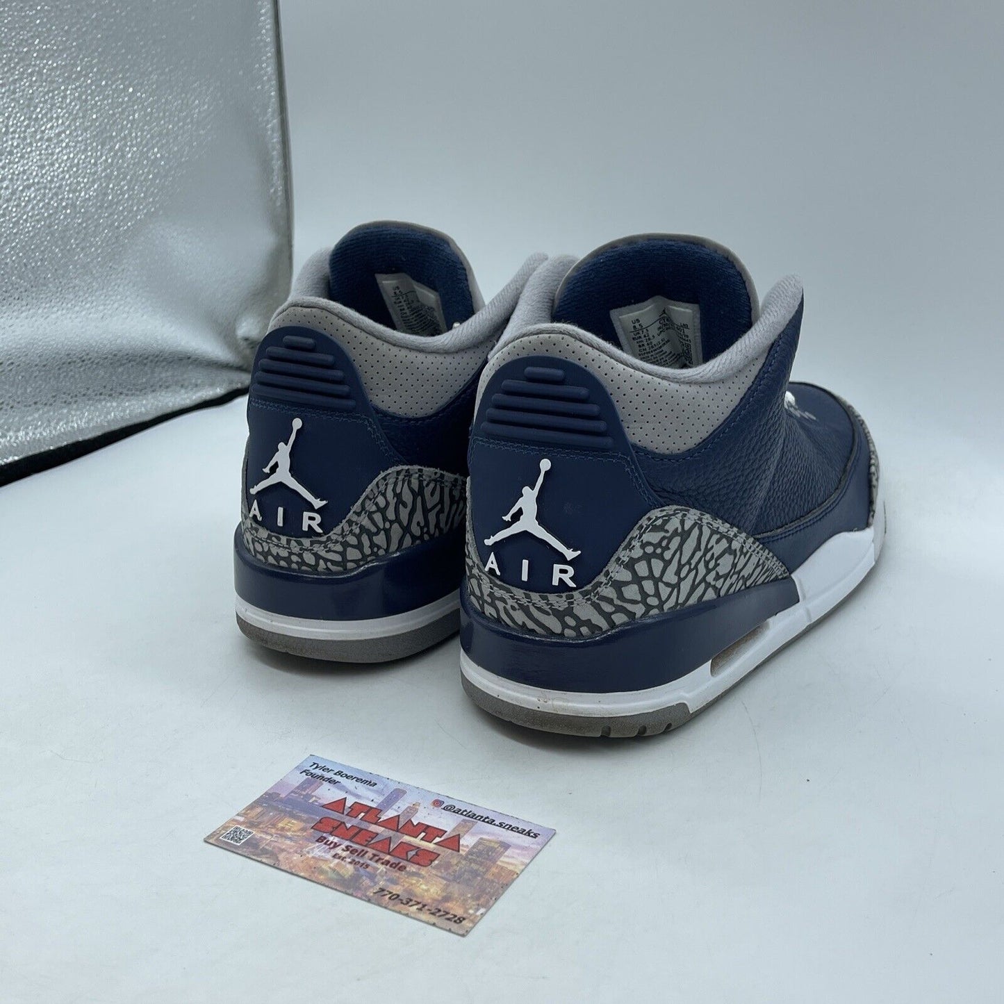 Size 8.5 - Jordan 3 Retro Blue White Leather Grey Suede (CT8532-401)