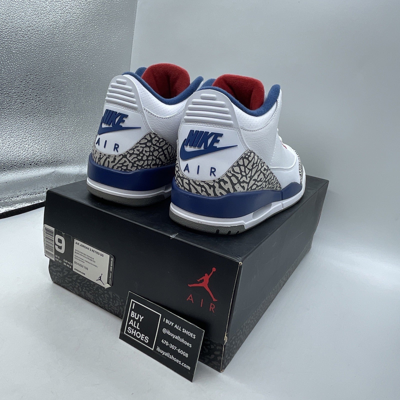 Size 9 - Air Jordan 3 Retro OG Mid True Blue (854262-106)