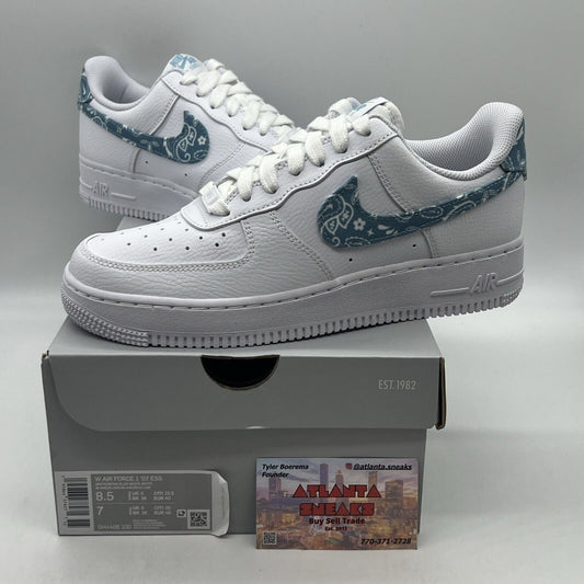 WMNS Nike Air Force 1 ESS | Blue Paisley | DH4406-100 | Size 8.5 Brand New