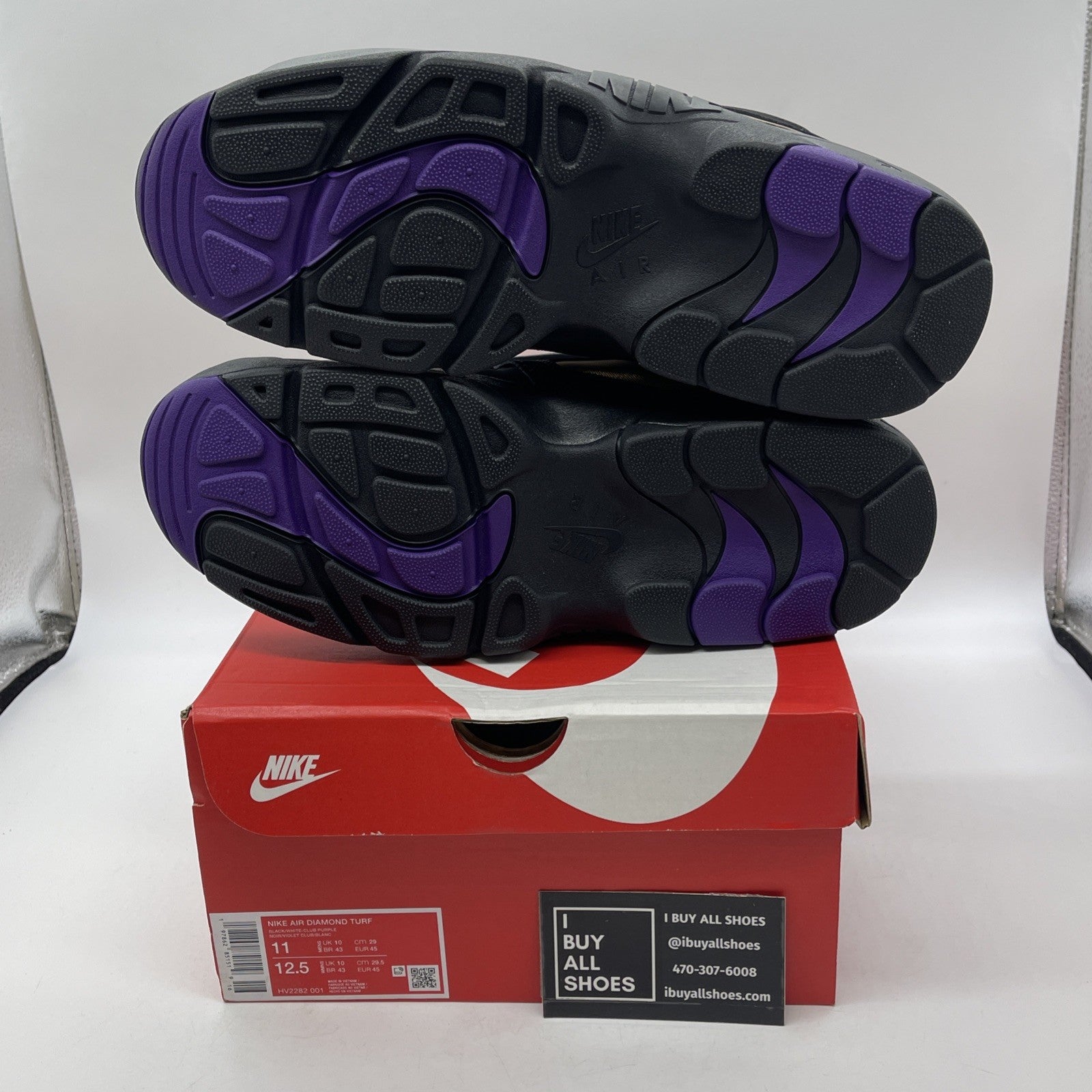 Size 11 - Nike Air Diamond Turf 2025 Ravens Black Gold Suede (HV2282-001)