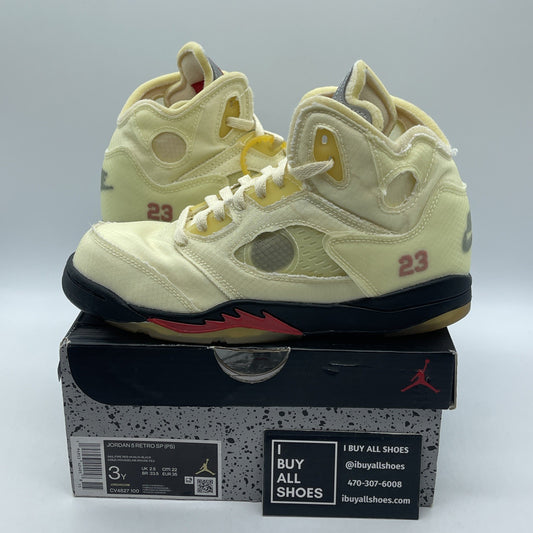 Size 3Y(PS) - Jordan 5 Retro SP x Off-White Mid Sail Suede (CV4827-100)