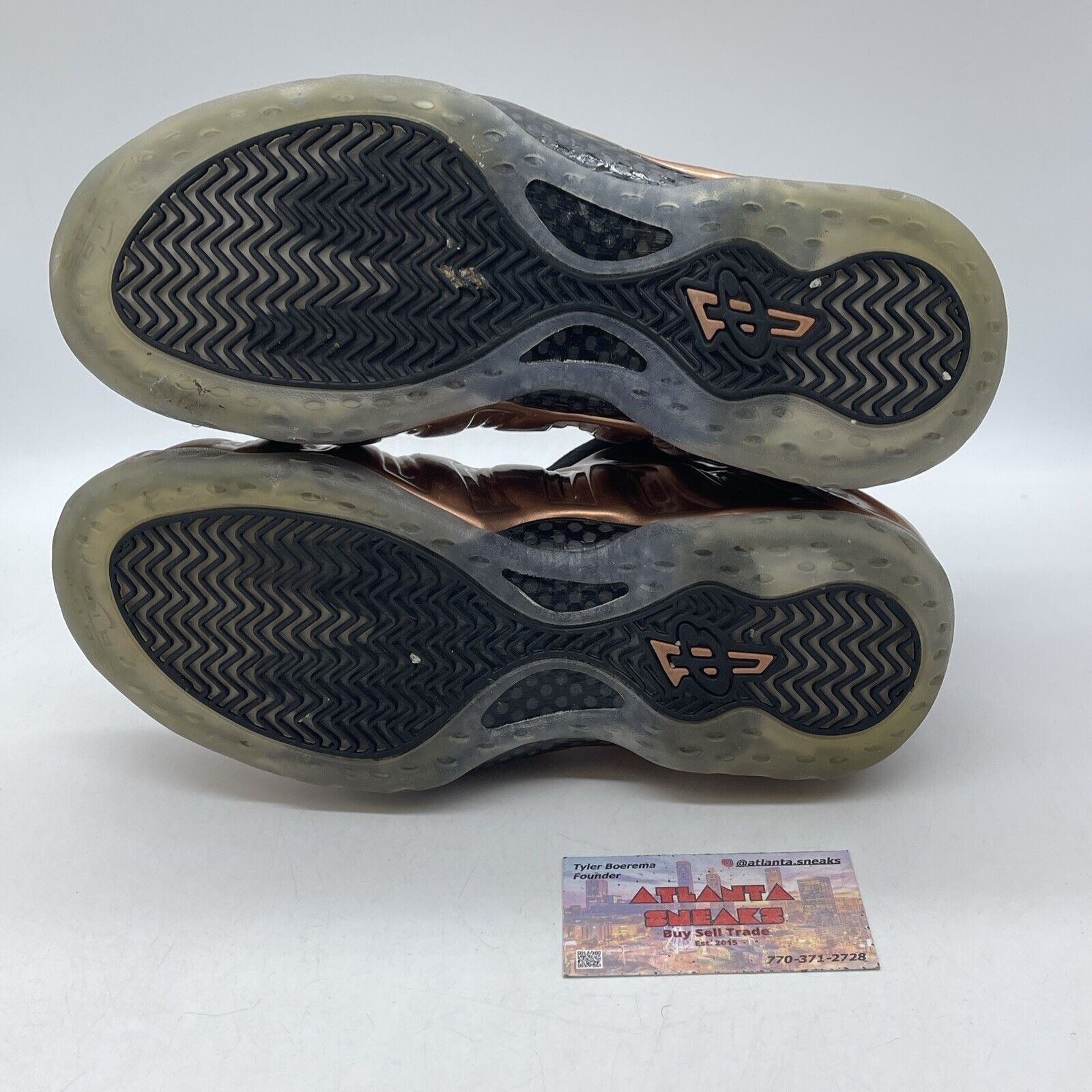 Size 9.5 - Nike Air Foamposite One 2017 Copper Leather Black Suede (314996-007)