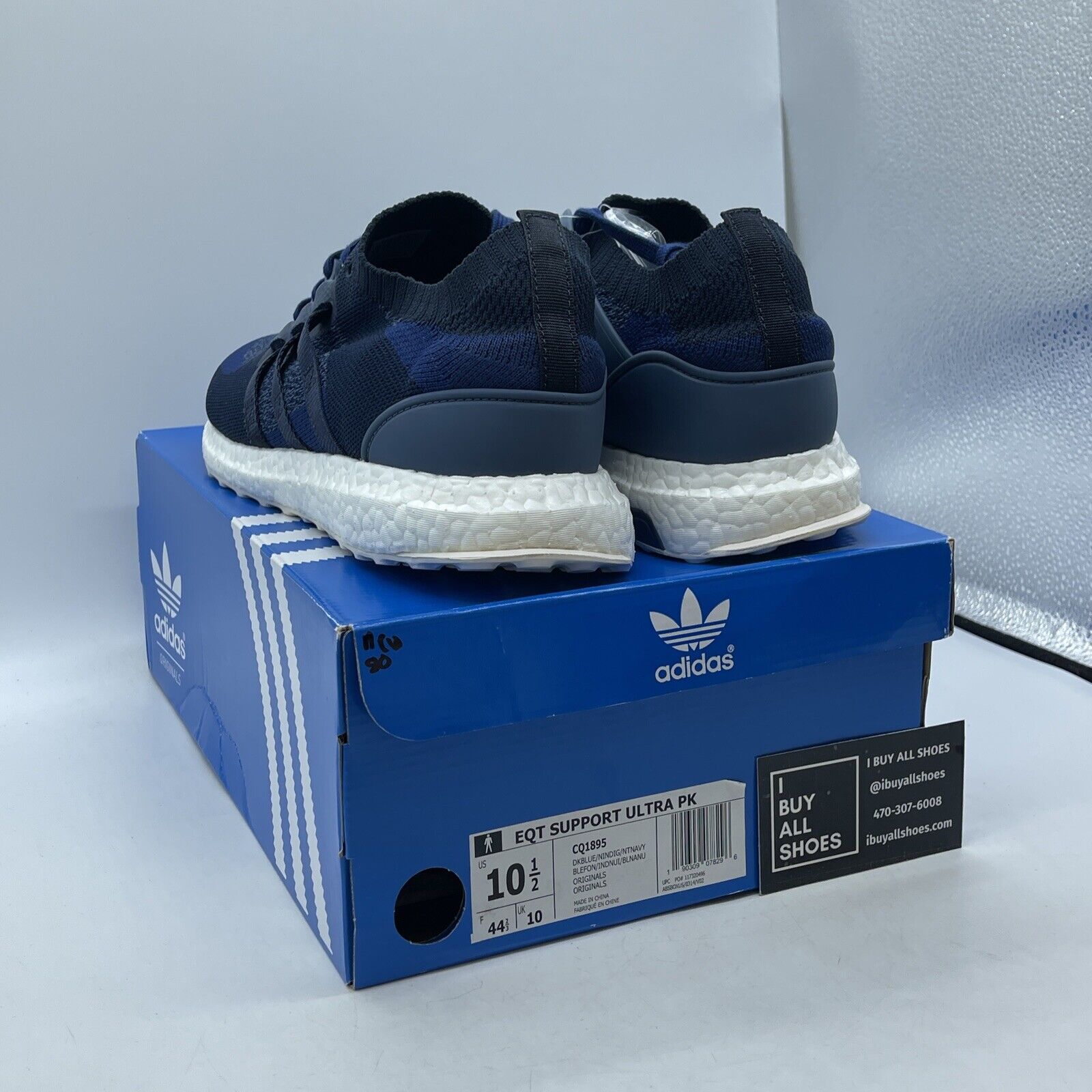 Size 10.5 - adidas Sneakersnstuff x EQT Support Ultra Primeknit Dark Blue Suede