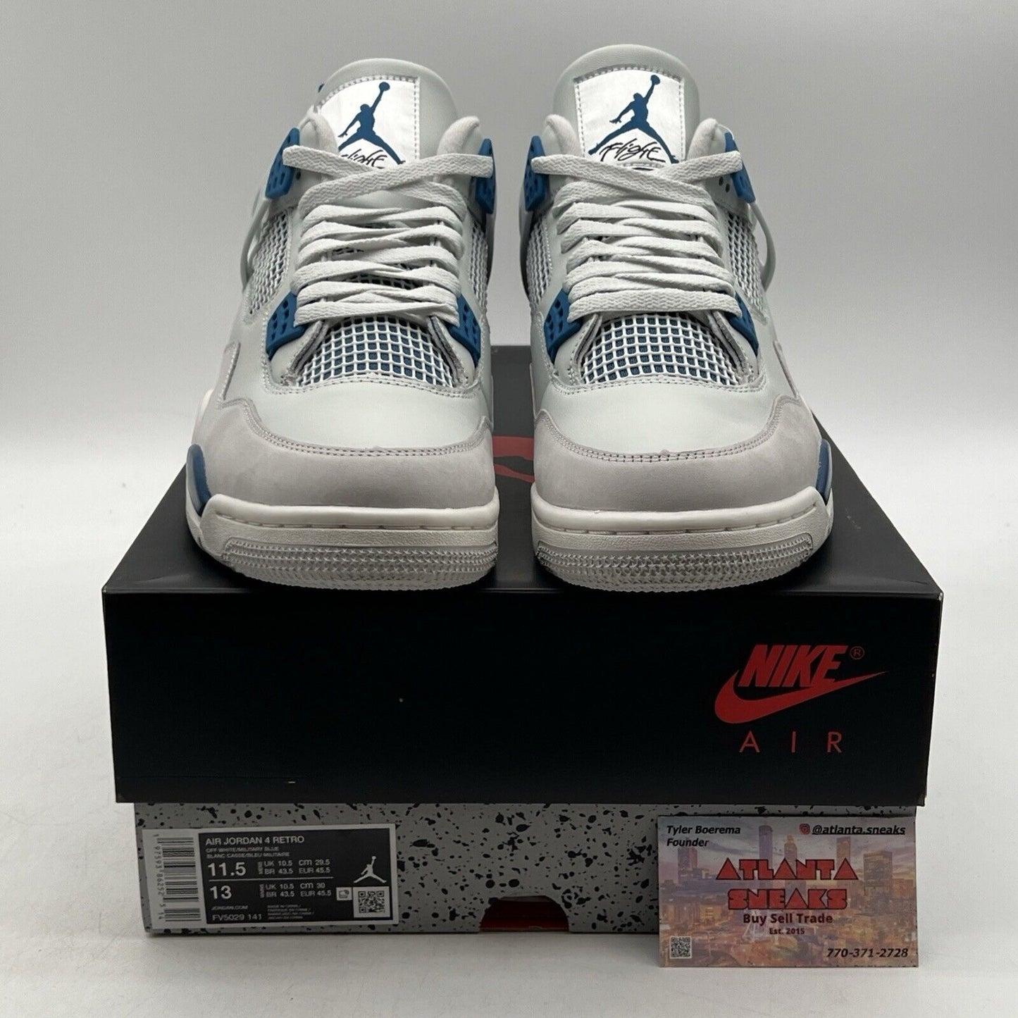 Size 11.5 - Air Jordan 4 Retro 2024 Military Blue White Leather  (FV5029-141)