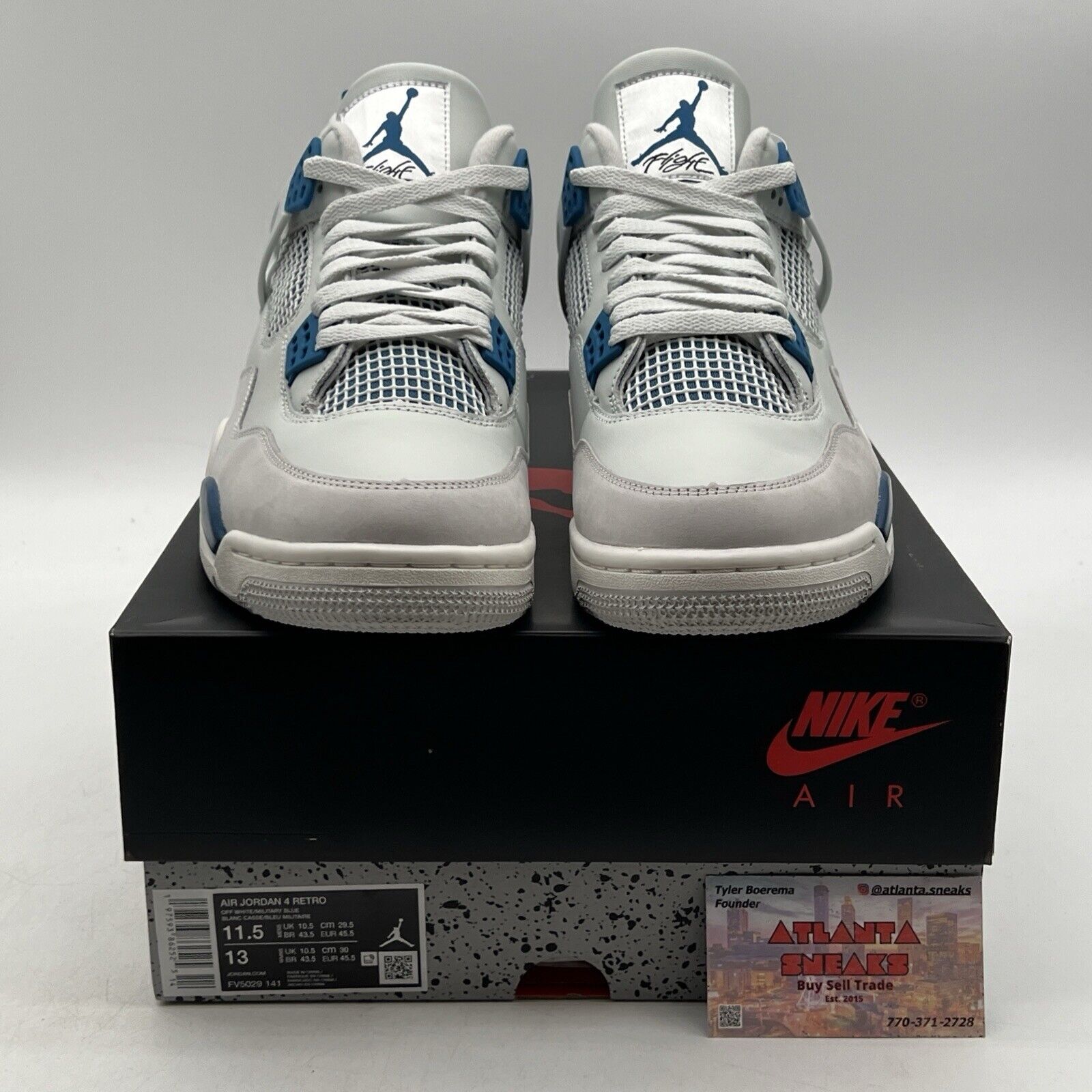 Size 11.5 - Air Jordan 4 Retro 2024 Military Blue White Leather  (FV5029-141)