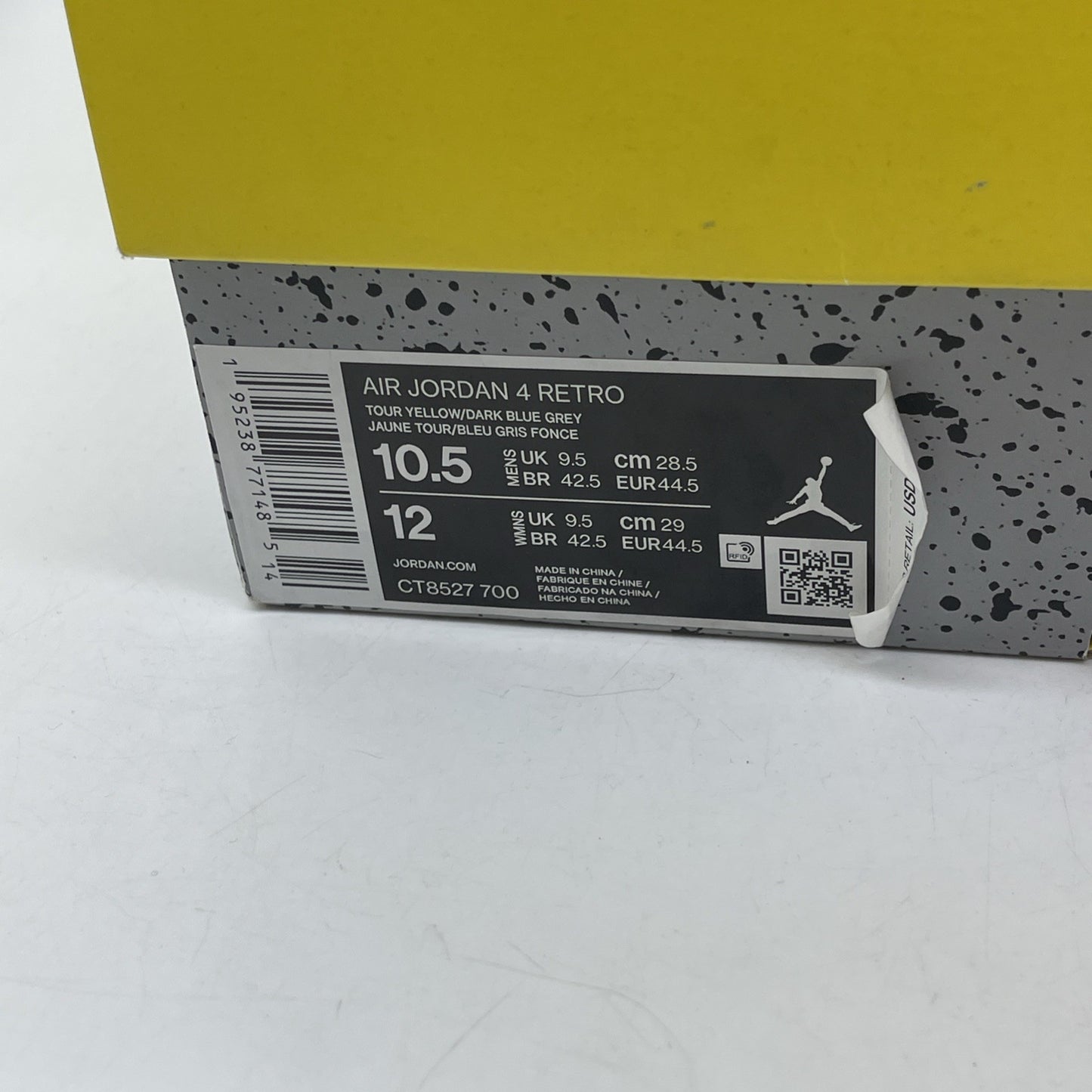 Size 10.5 - Jordan 4 Retro Mid Lightning Yellow Grey Suede Leather (CT8527-700)