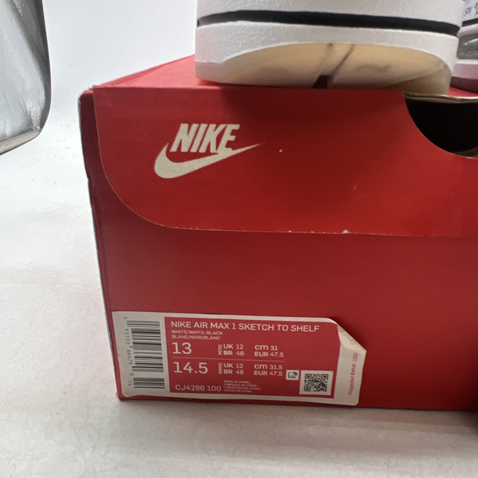 Size 13 - Nike Air Max 1 Sketch To Shelf - White (CJ4286-100)