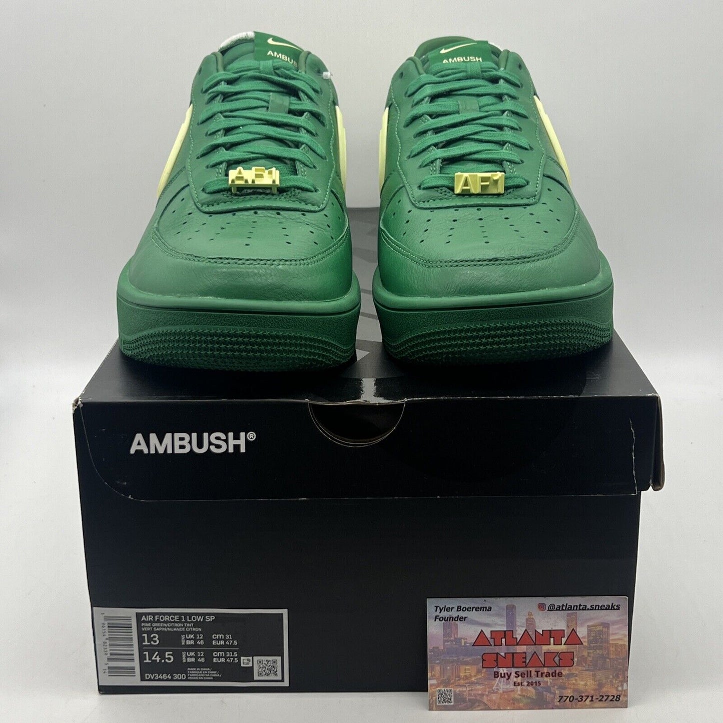 Size 13 - Nike AMBUSH x Air Force 1 Low Pine Green Leather (DV3464-300)