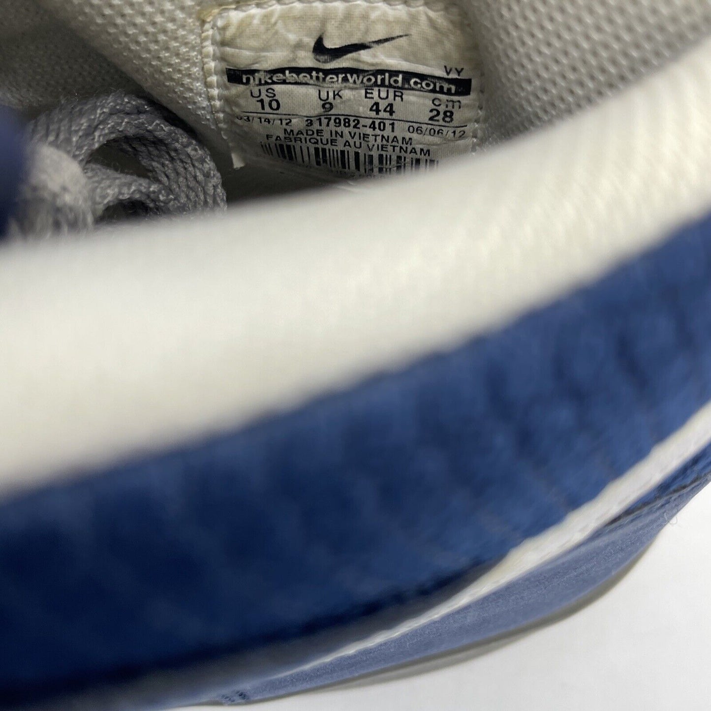 Size 10 - Nike Dunk High Blue White Grey Black Leather Suede (317982-401)