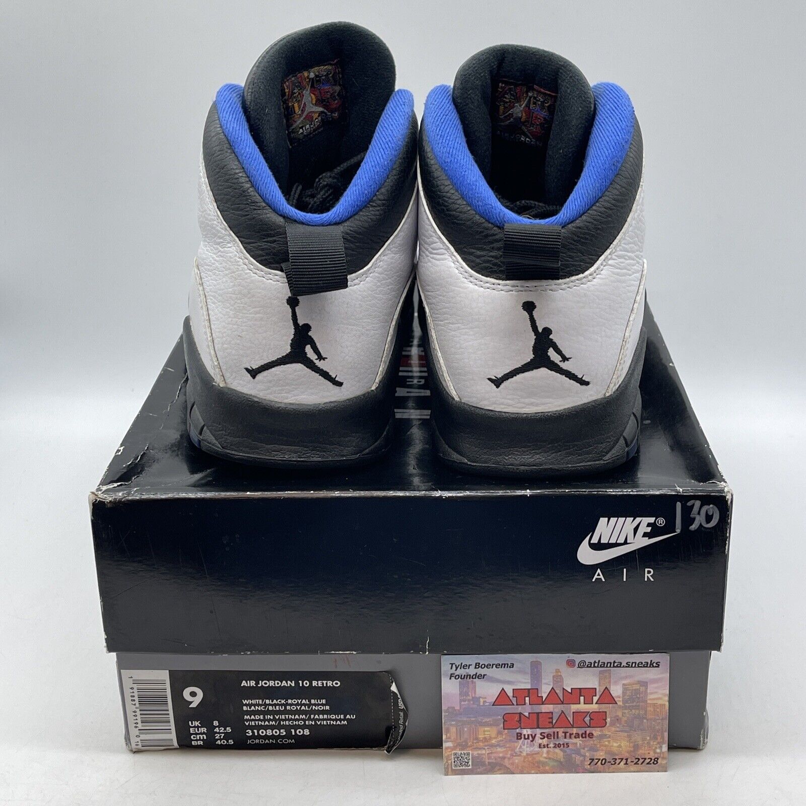 Size 9 - Air Jordan 10 Retro 2018 Orlando White Black Blue (310805-108)