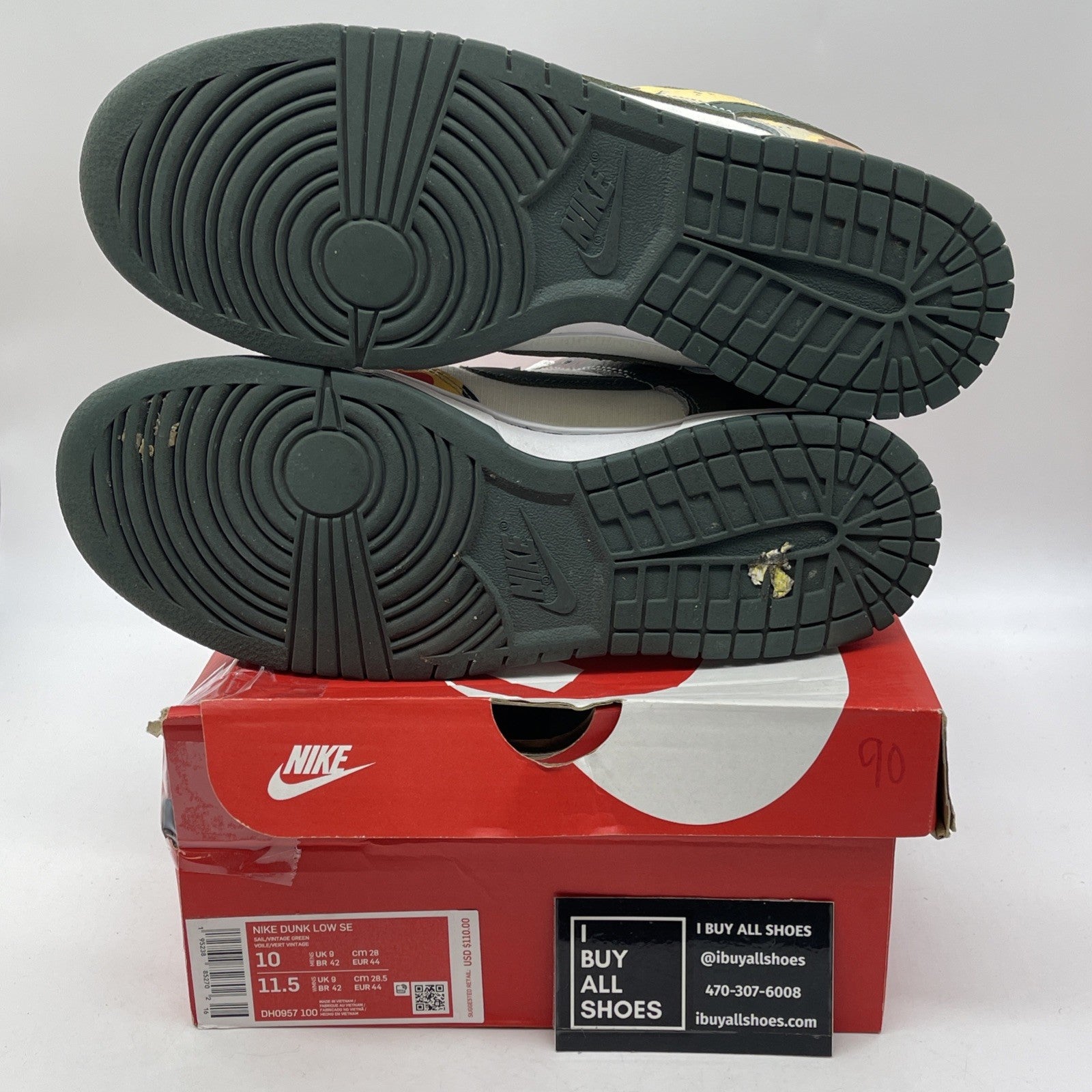 Size 10 - Nike Dunk SE Low Sail Multi-Camo Green Suede Leather (DH0957-100)