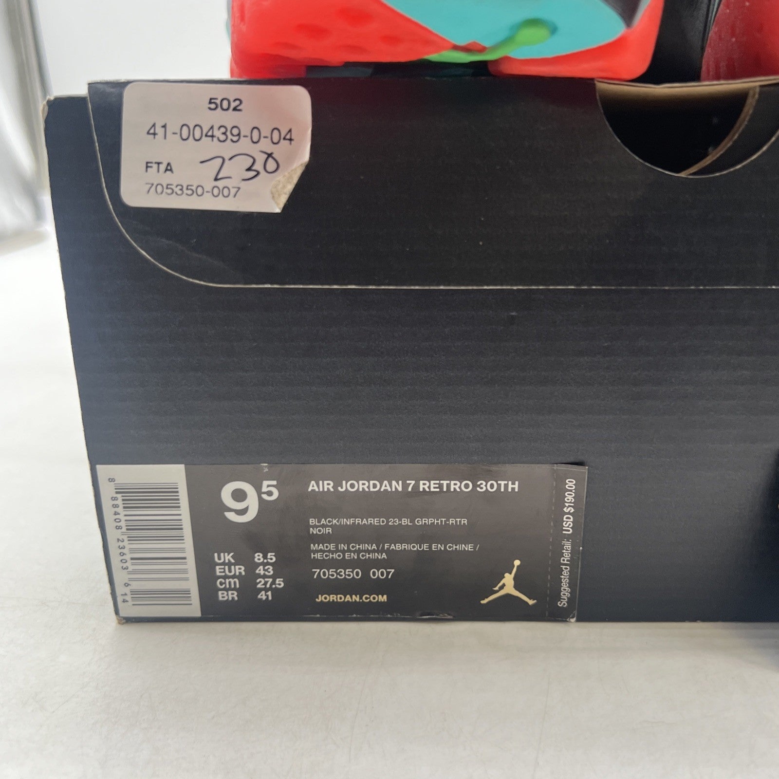 Size 9.5 - Air Jordan 7 Retro 30th Barcelona Nights (705350-007)
