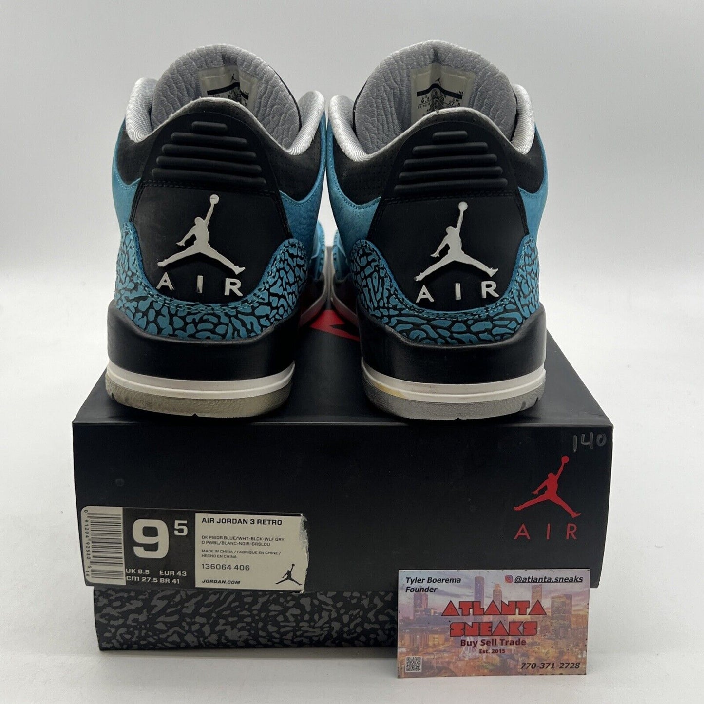 Size 9.5 - Air Jordan 3 Retro Powder Blue (136064-406)