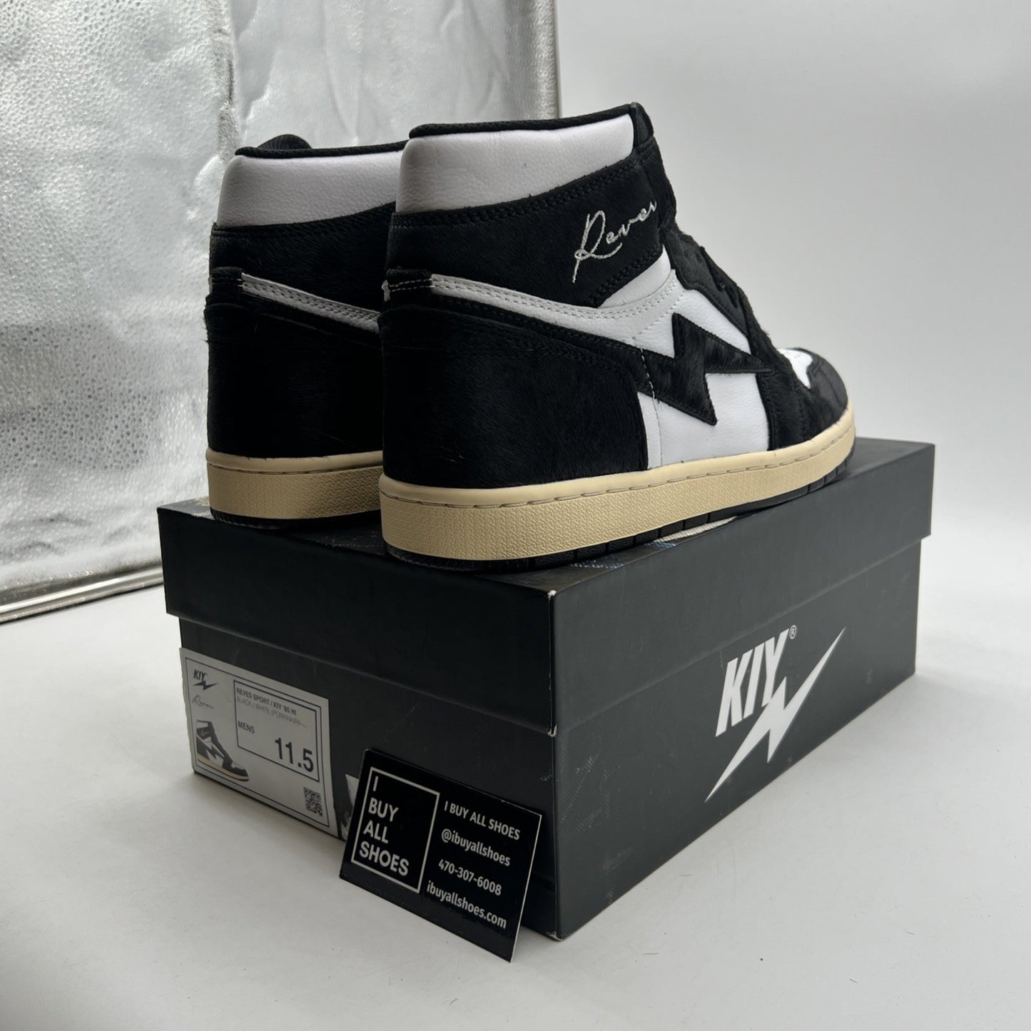 Size 11.5 - Kool Kiy / Reves Paris Air Kiy HI Panda Black/white