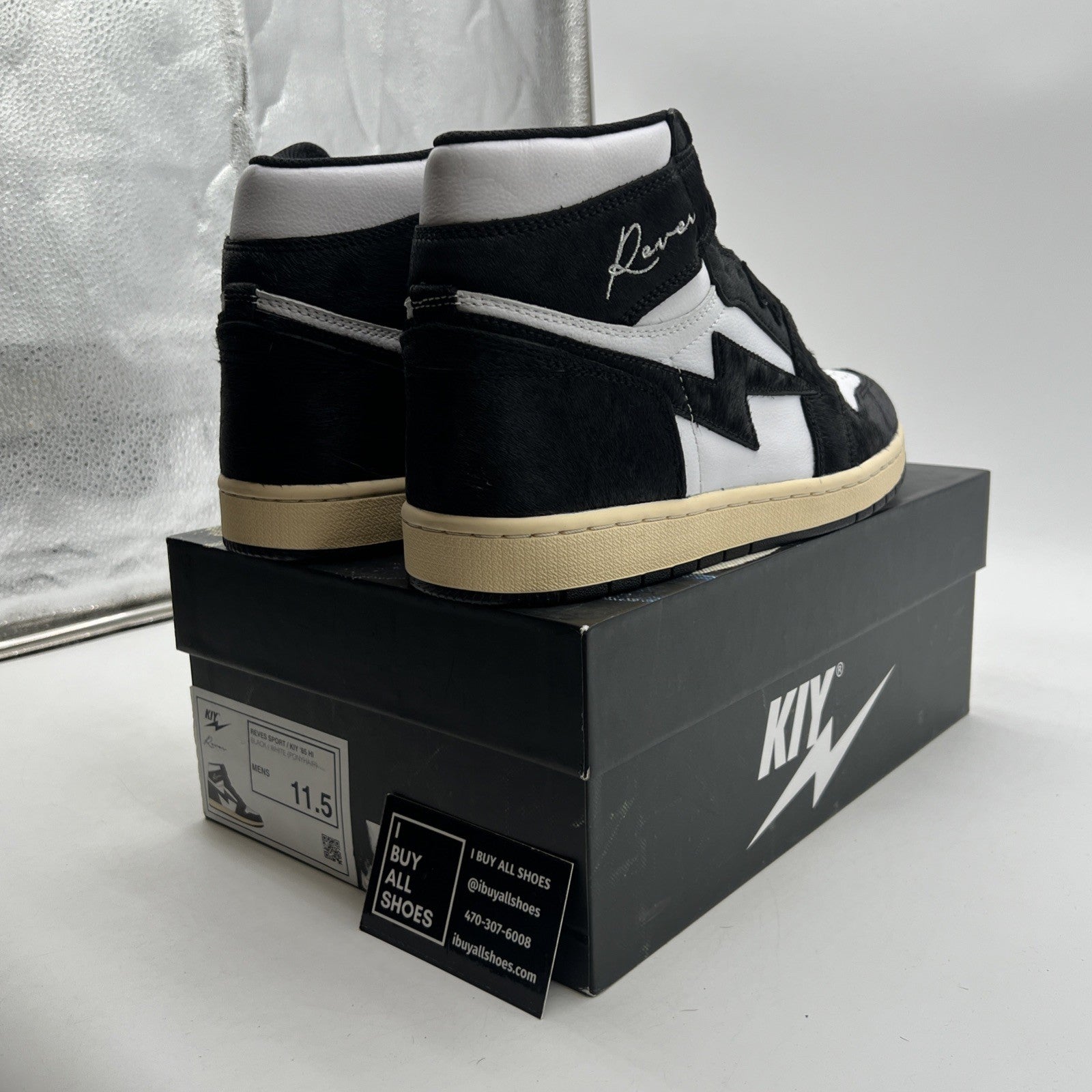 Size 11.5 - Kool Kiy / Reves Paris Air Kiy HI Panda Black/white