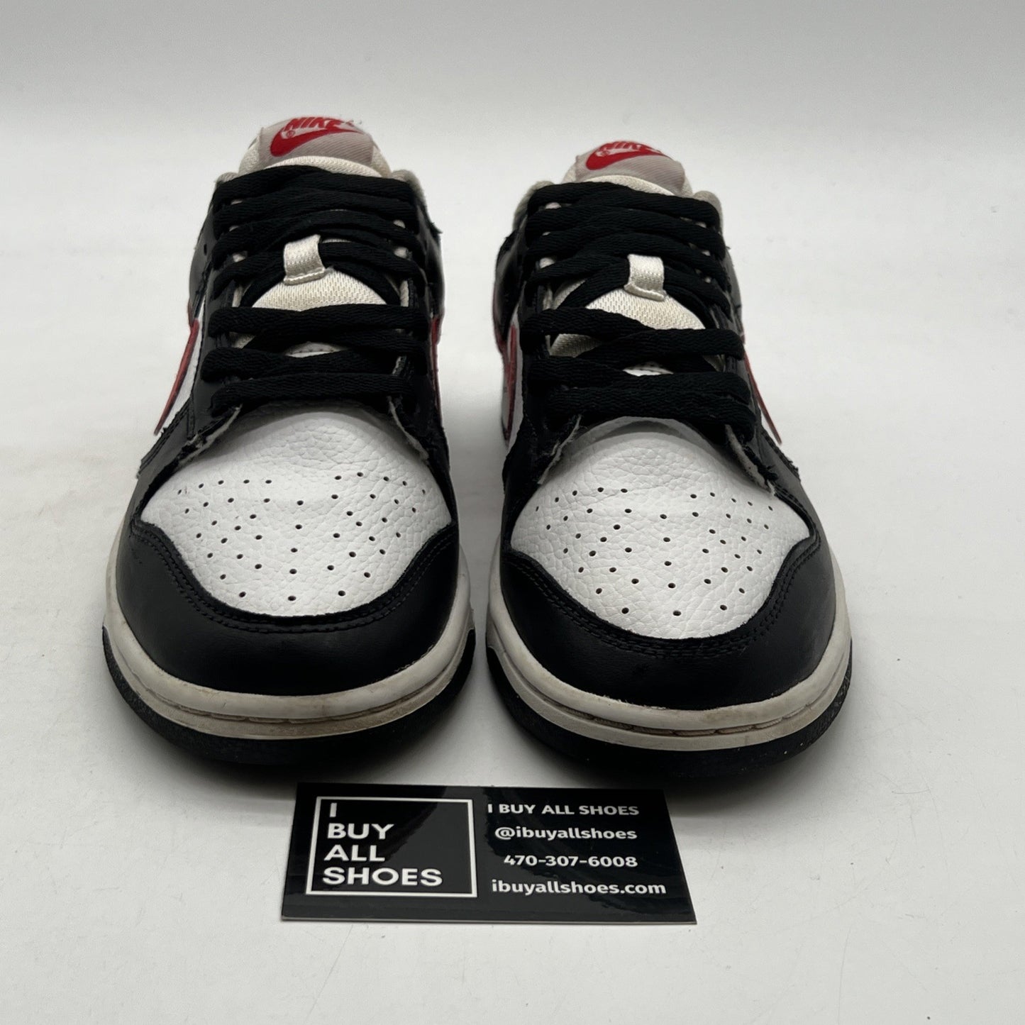 Size 8.5 - Nike Dunk Low Black White Red (FB3354-001)