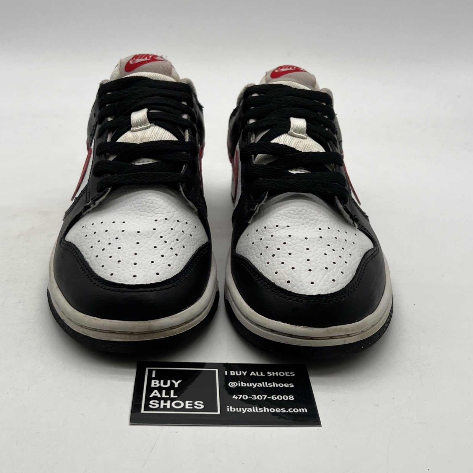 Size 8.5 - Nike Dunk Low Black White Red (FB3354-001)