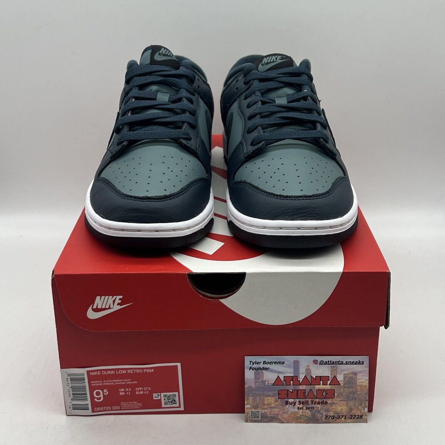 Size 9.5 - Nike Dunk Low Armory Navy/Black/Mineral State/White Brand New Og All