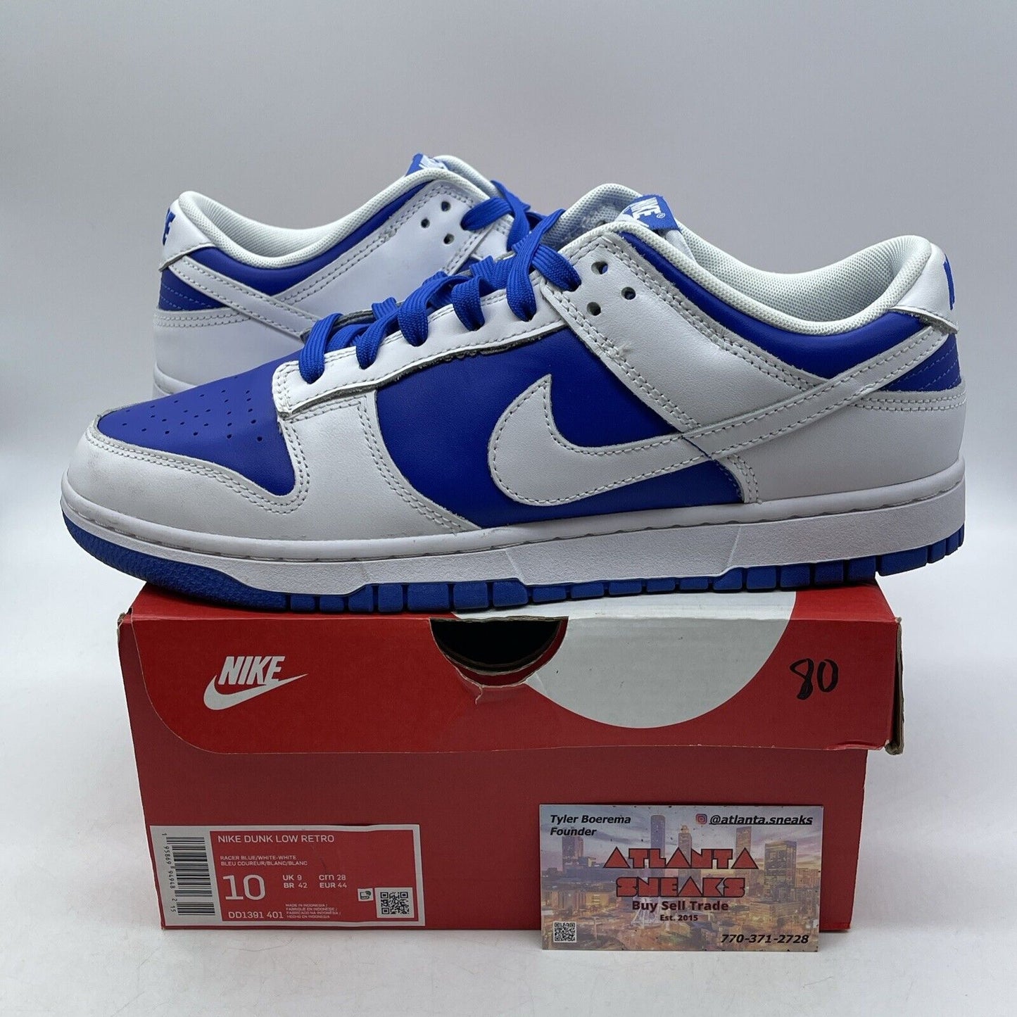 Size 10 - Nike Dunk Low Racer Blue 2022 White Leather (DD1391-401)