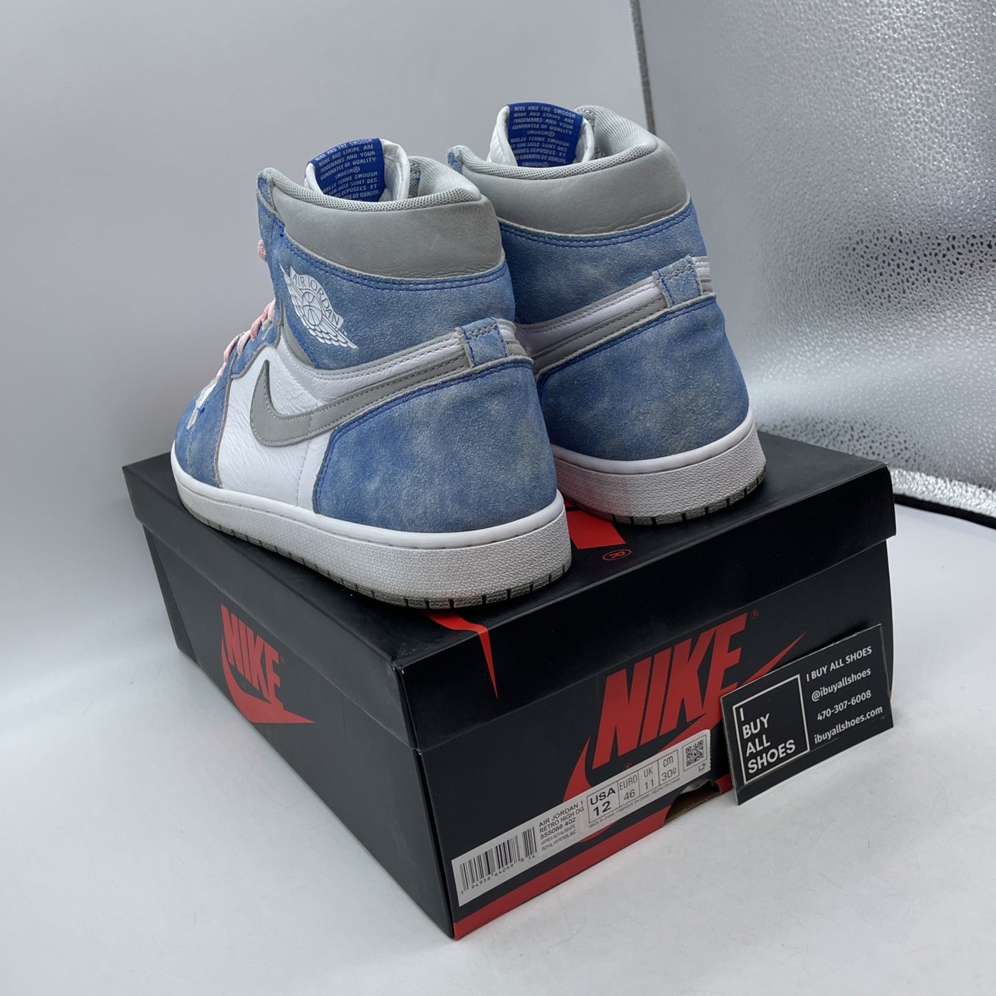 Size 12 - Jordan 1 Retro OG High Hyper Royal White Blue Suede (555088-402)