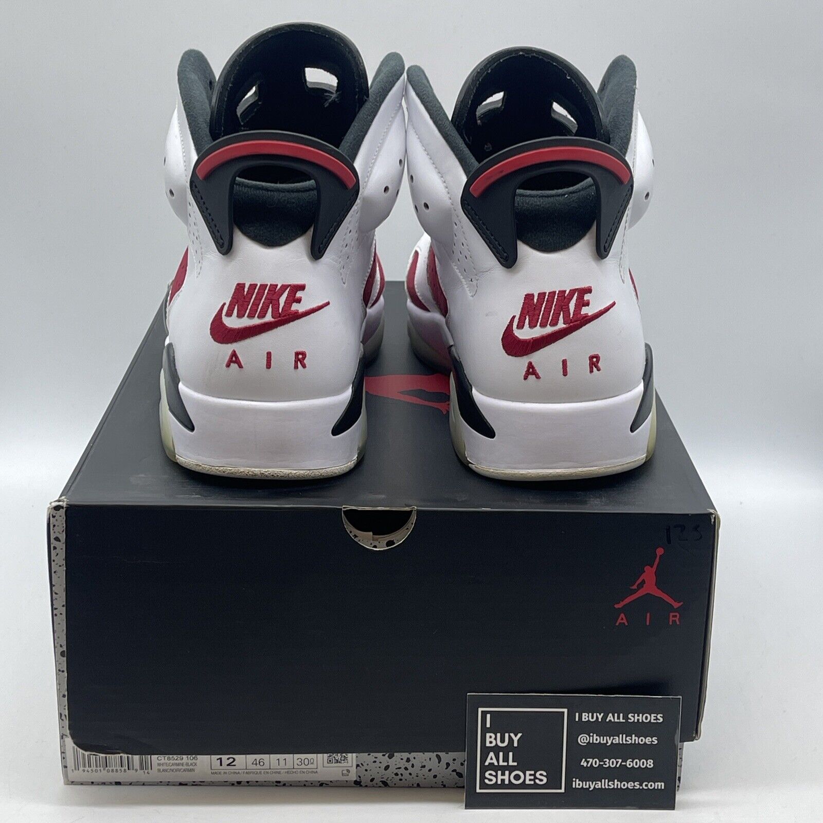 Size 12 - Jordan 6 Retro OG Mid Carmine Red White Suede Leather (CT8529-106)