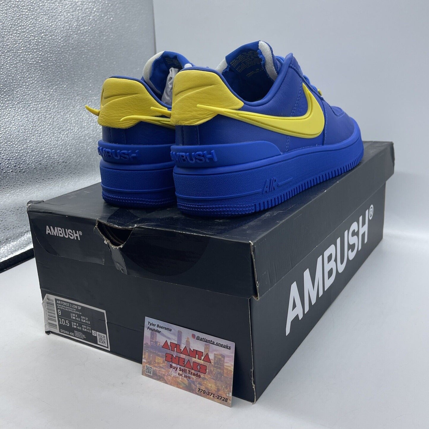 Size 9 - Nike AMBUSH x Air Force 1 Low Game Royal Yellow Leather (DV3464-400)