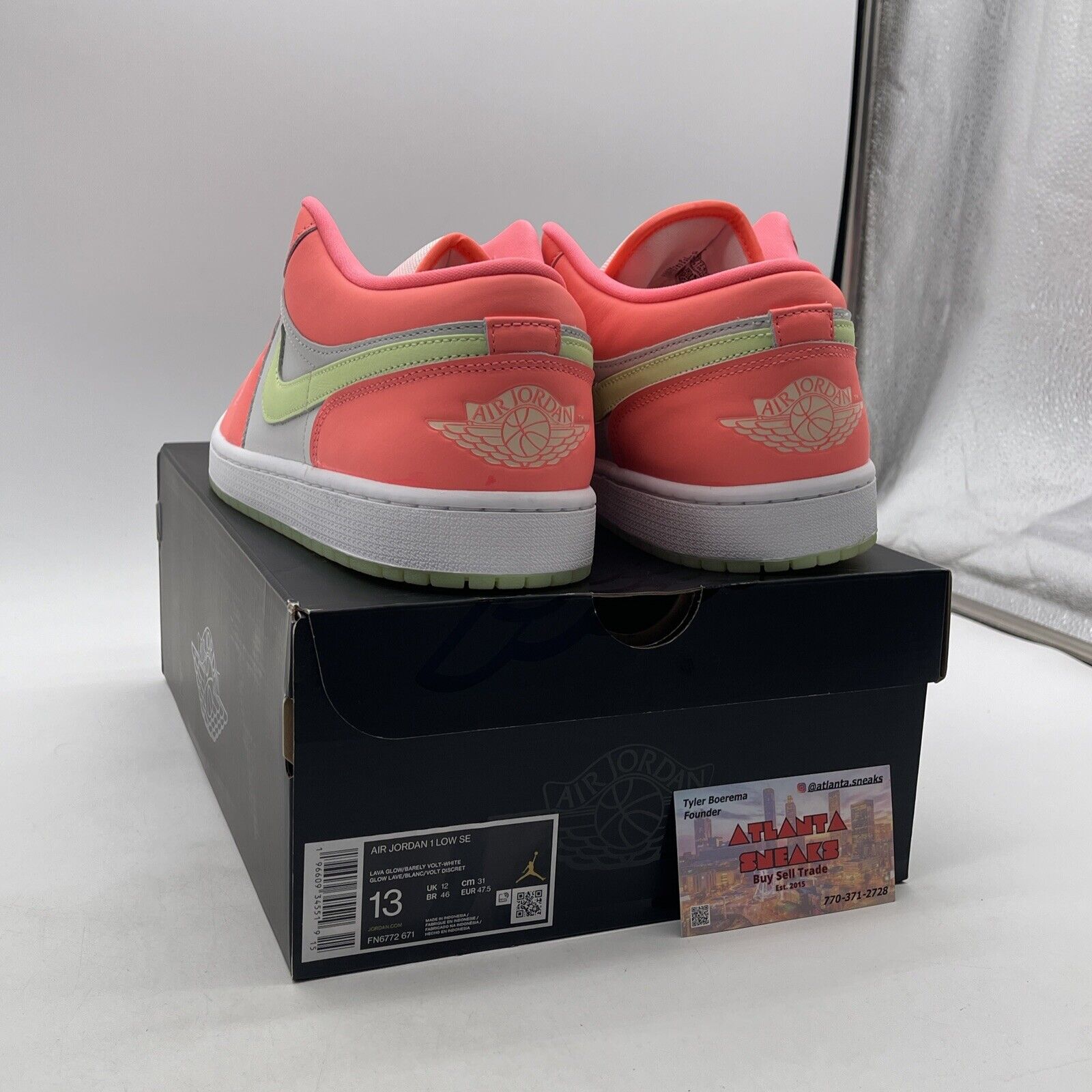 Size 13 - Air Jordan 1 SE Low Lava Glow Pink White Yellow Leather (FN6772-671)
