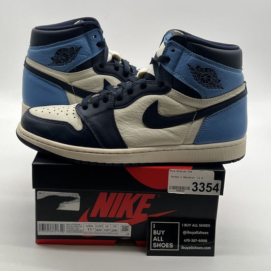 Size 11.5 - Air Jordan 1 Retro OG High Obsidian UNC 2019 (555088-140)