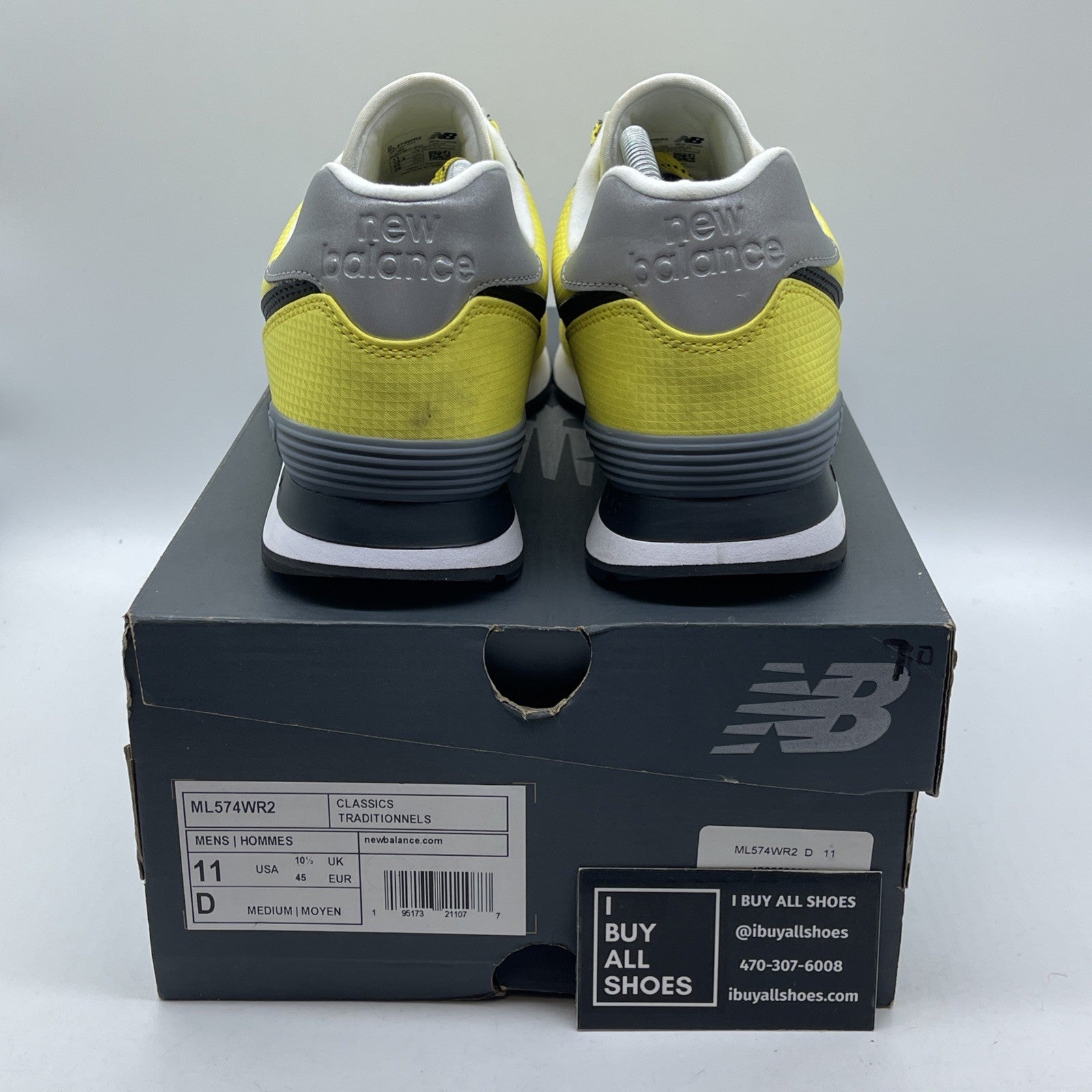 Size 11 - New Balance 574 Citra Yellow Grey Suede Leather (ML574WR2)