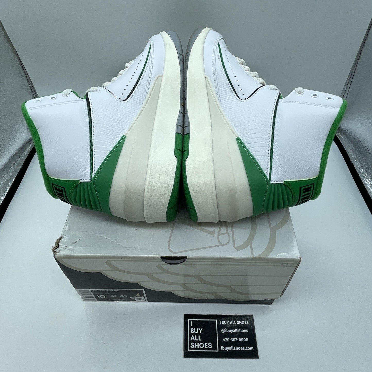 Size 10 - Jordan 2 Retro Lucky Green White Leather (DR8884-103)